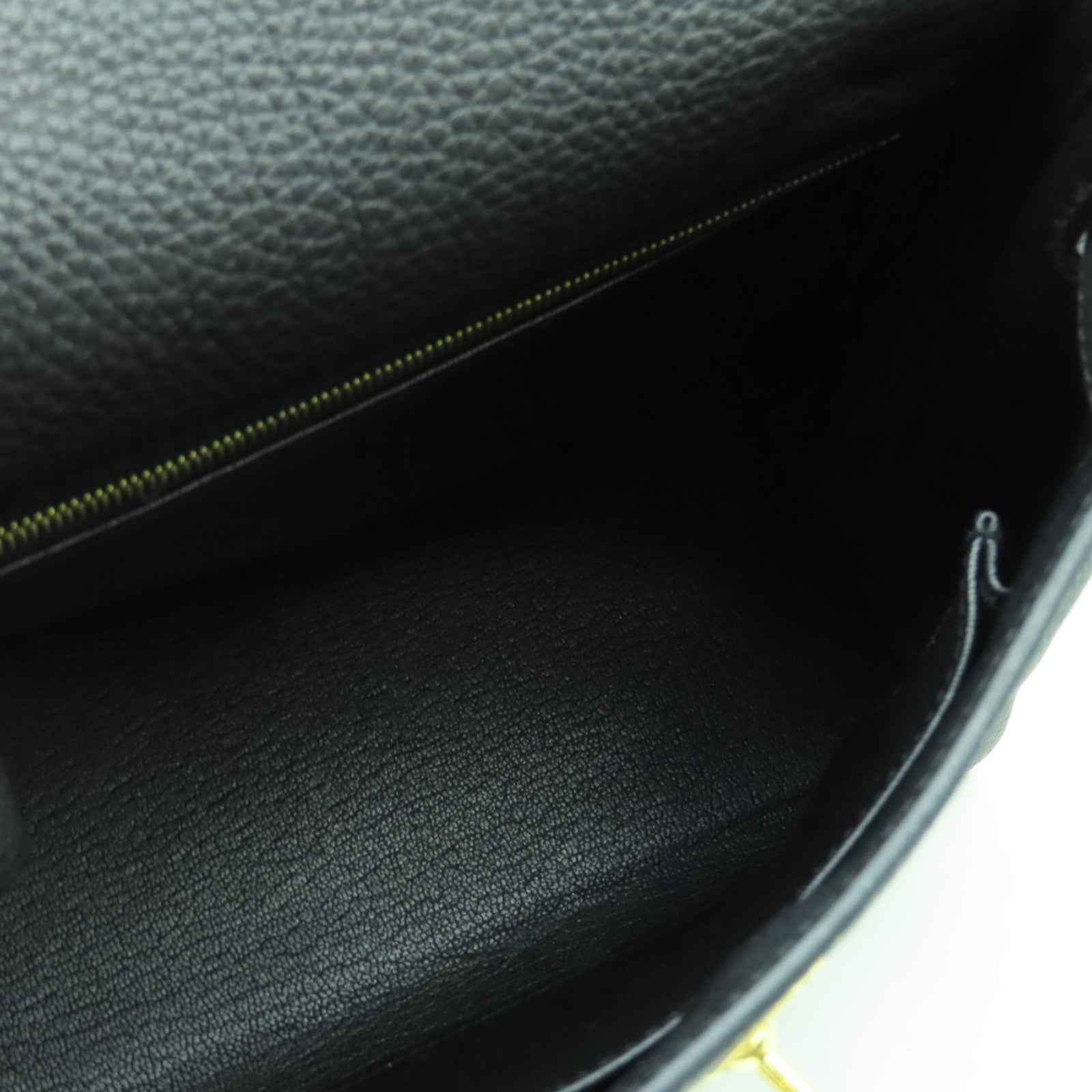 HERMES Togo皮革Kelly 25金扣手挽肩背兩用袋Noir黑色