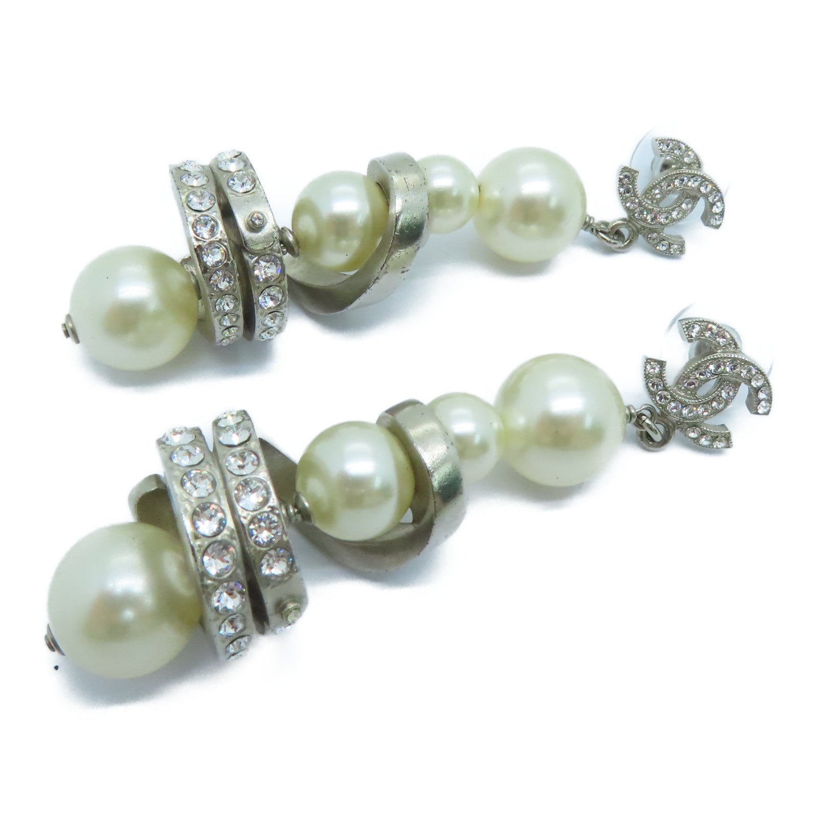 CHANEL PVC Earring耳环白色金色