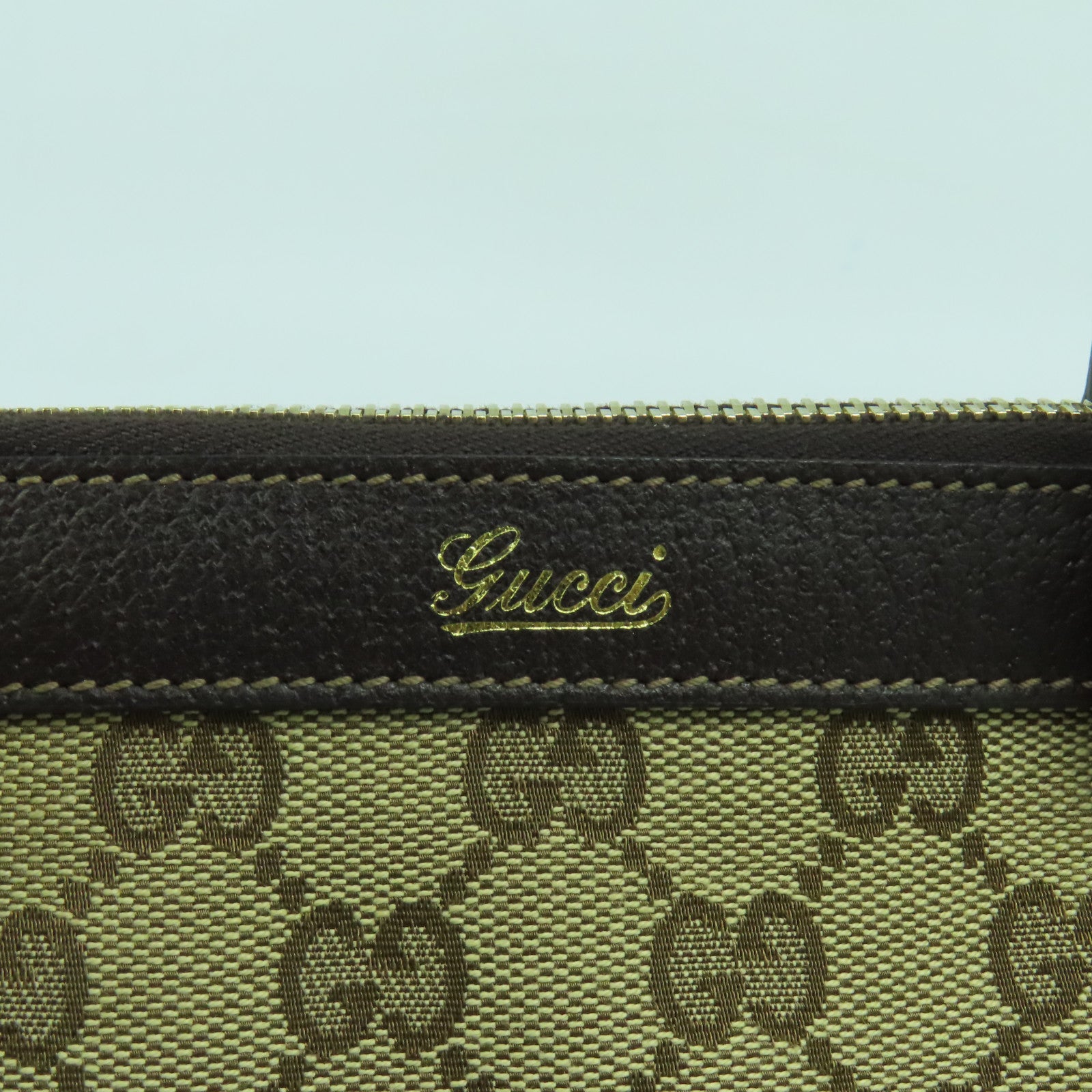 GUCCI 帆布Hand Bag金扣手挽袋啡色