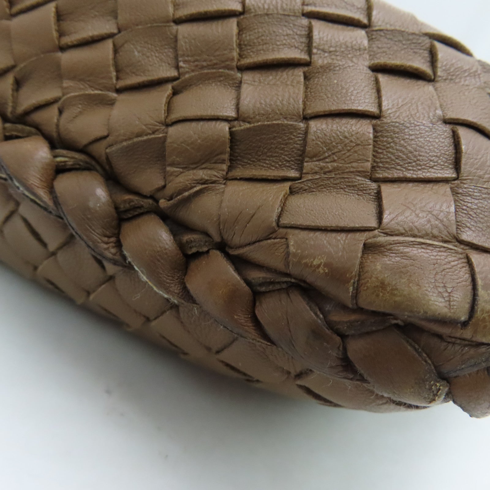 BOTTEGA VENETA 羊皮皮革Shoulder Bag銀扣肩背袋淺啡色