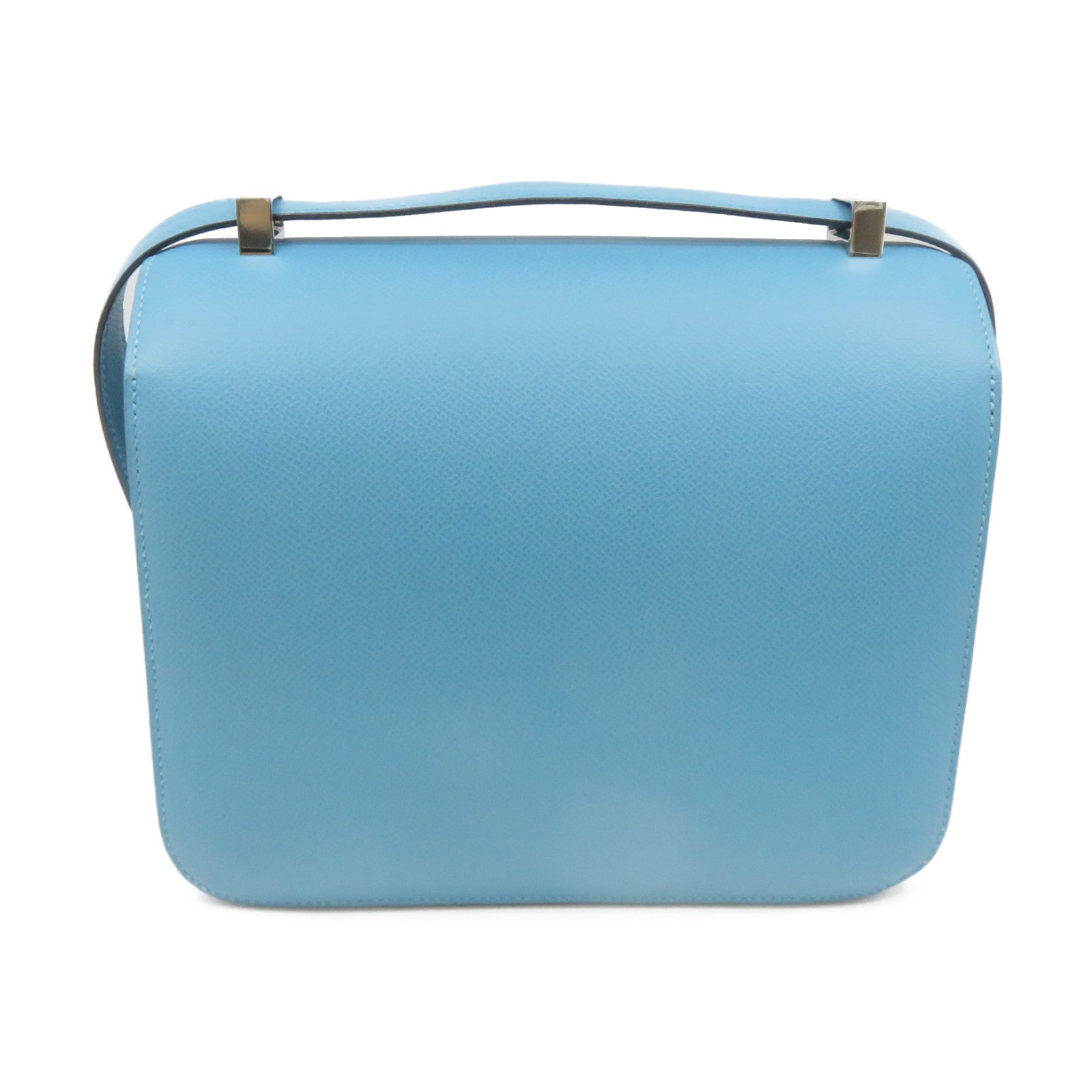 HERMES Epsom皮革Constance 24 Shoulder Bag银扣肩背袋Bleu De Nord蓝色