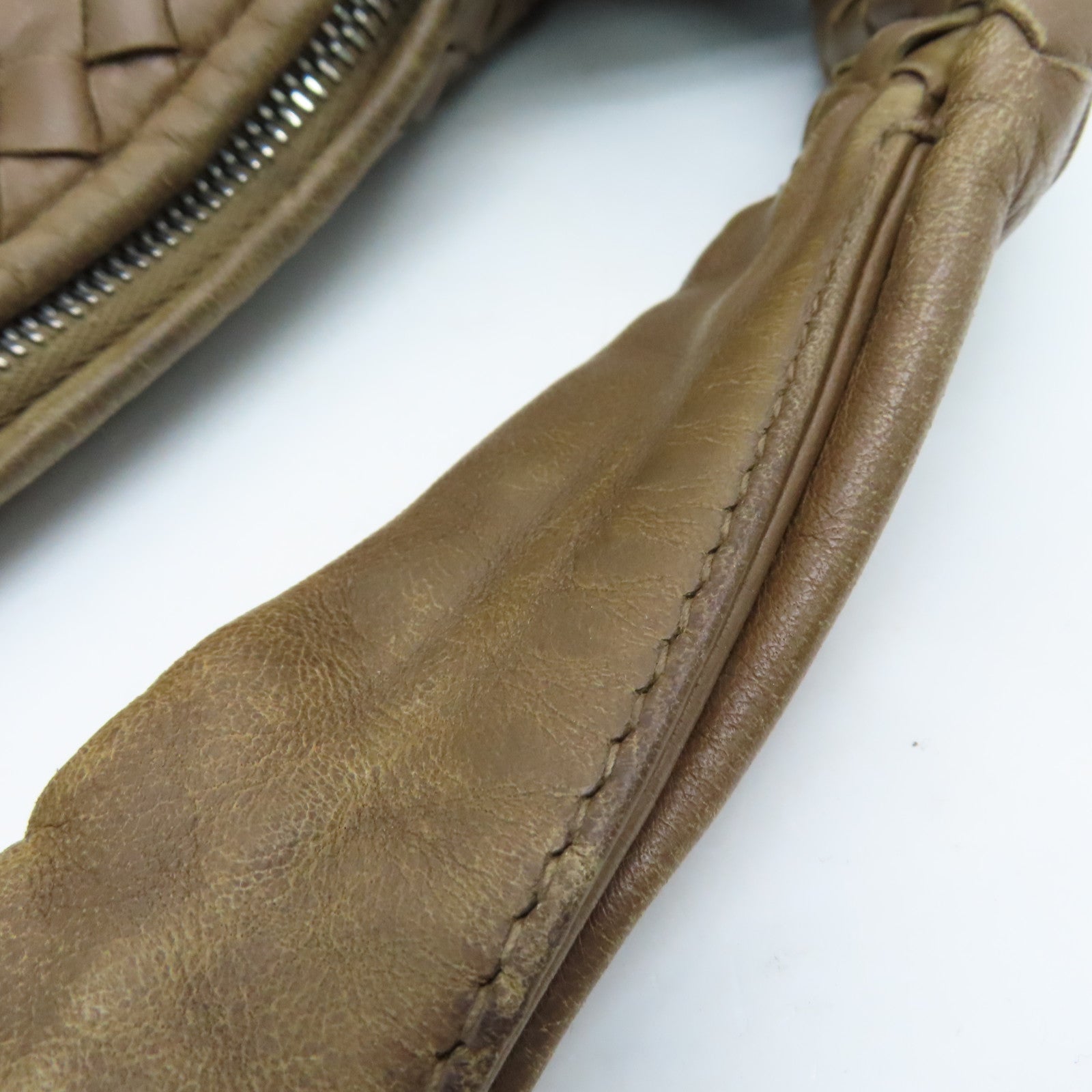 BOTTEGA VENETA 羊皮皮革Shoulder Bag銀扣肩背袋淺啡色