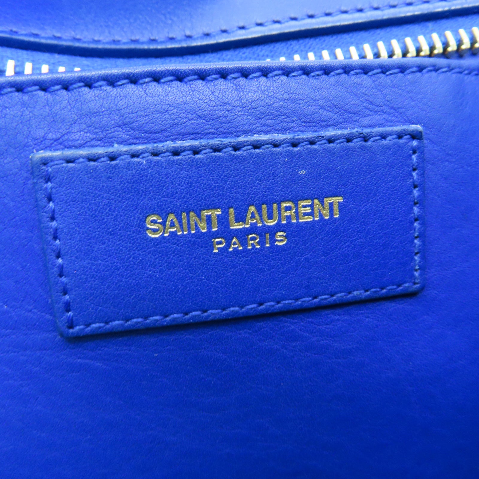 SAINT LAURENT 【激減優惠】牛皮皮革2 Way Shoulder Bag金扣手挽肩背兩用袋藍色