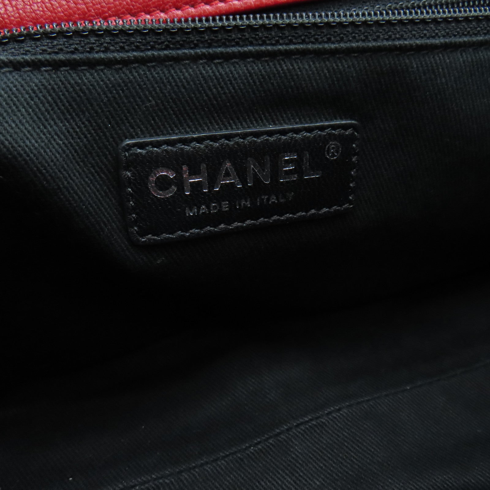 CHANEL 菱格牛皮皮革Chain Shoulder銀扣肩背袋紅色