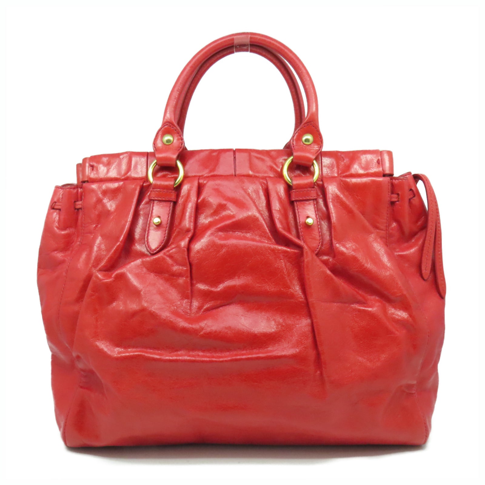 Miu Miu 牛皮皮革2 Way Shoulder Bag金扣手挽肩背兩用袋紅色