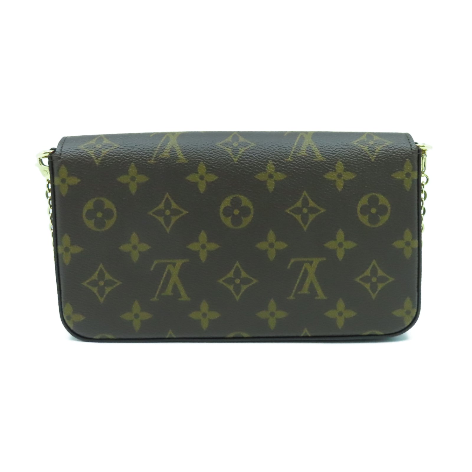 LOUIS VUITTON Monogram Felicie Pochette金扣鏈帶肩背袋啡色
