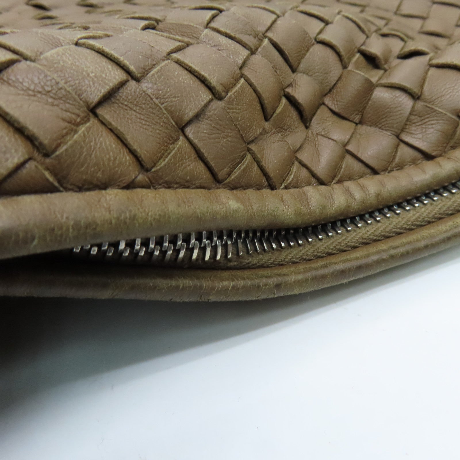 BOTTEGA VENETA 羊皮皮革Shoulder Bag銀扣肩背袋淺啡色