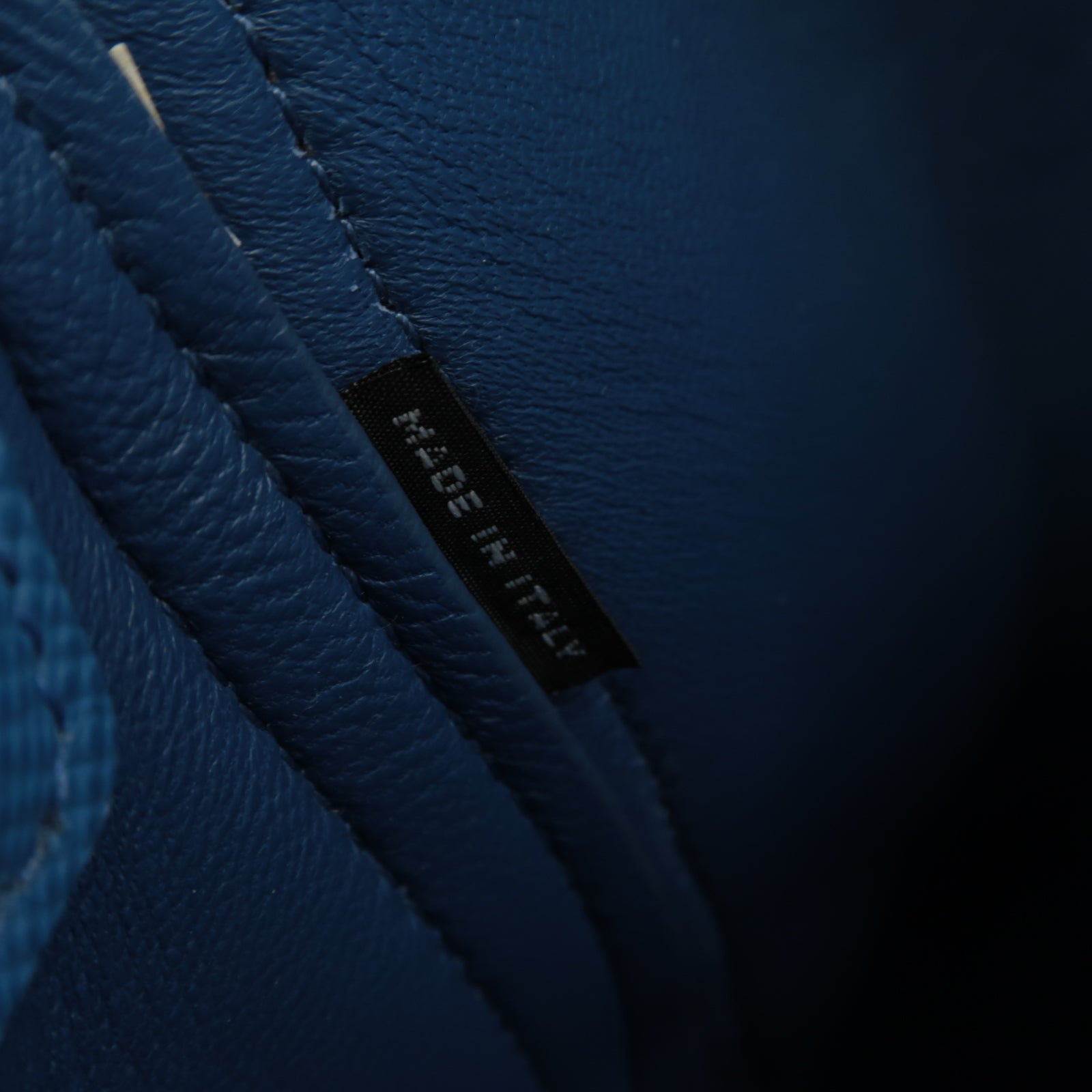 PRADA 帆布/牛皮皮革2way Shoulder Bag金扣手挽肩背兩用袋藍色/米色