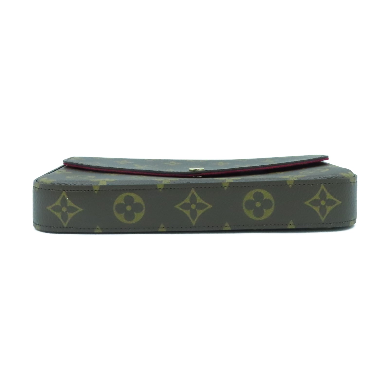 LOUIS VUITTON Monogram Felicie Pochette金扣鏈帶肩背袋啡色