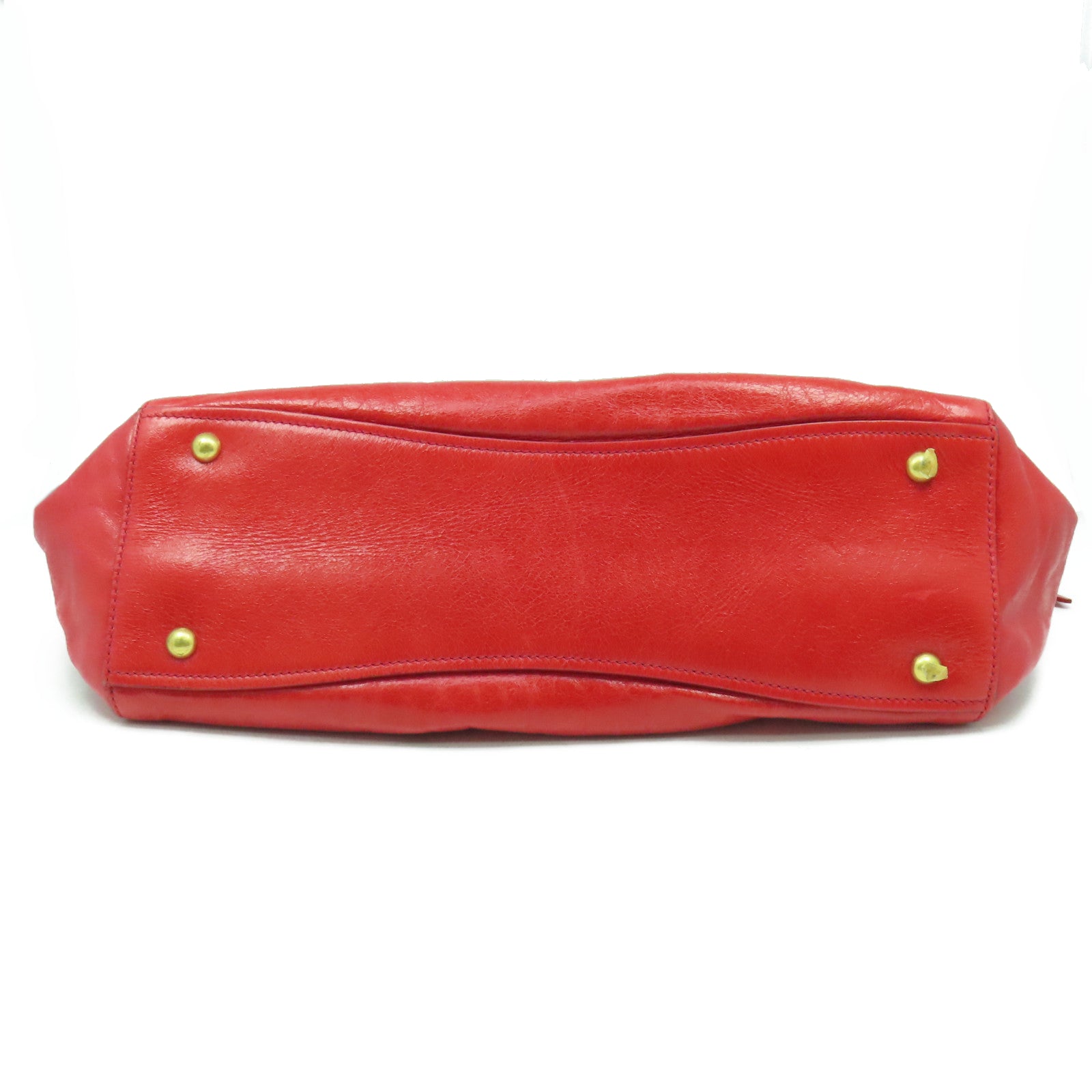 Miu Miu 牛皮皮革2 Way Shoulder Bag金扣手挽肩背兩用袋紅色