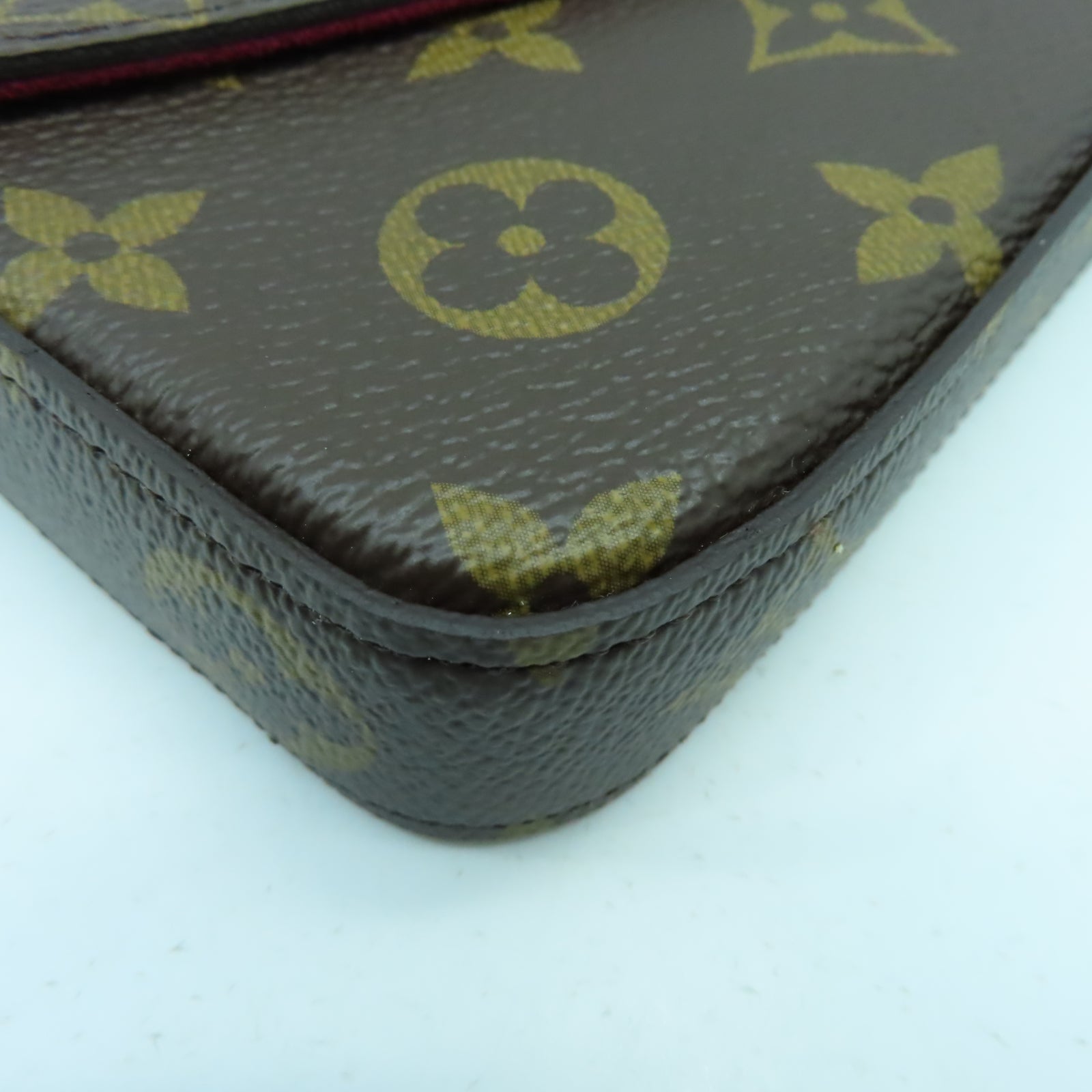 LOUIS VUITTON Monogram Felicie Pochette金扣鏈帶肩背袋啡色