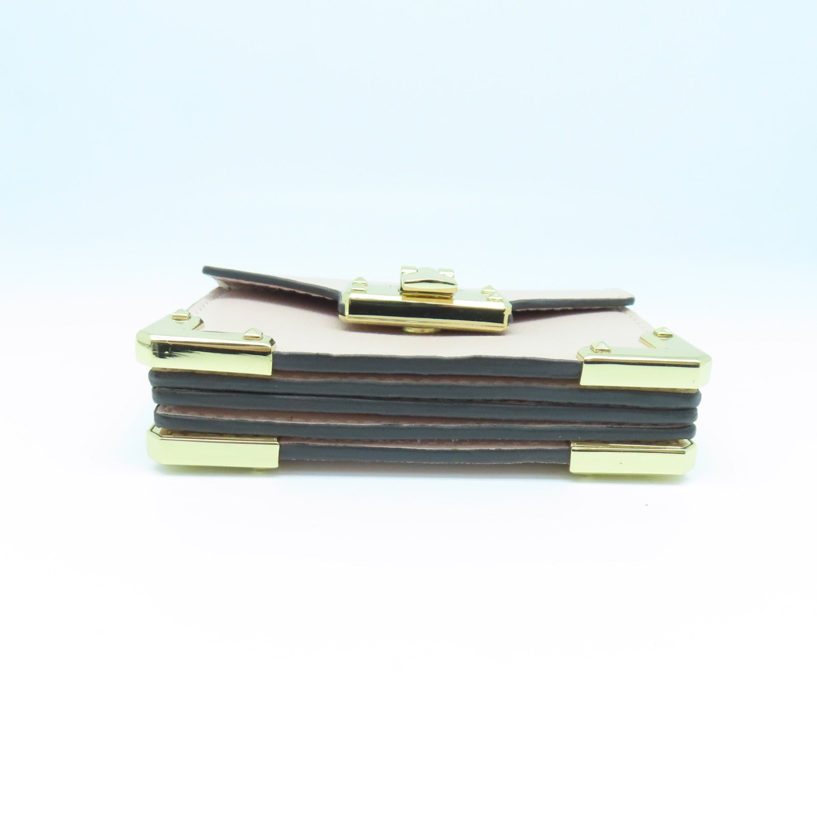 Michael Kors Leather Card Case Gold Buckle Pink