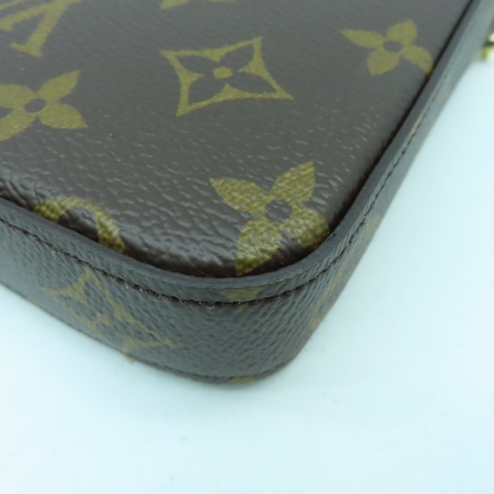 LOUIS VUITTON Monogram Felicie Pochette金扣鏈帶肩背袋啡色