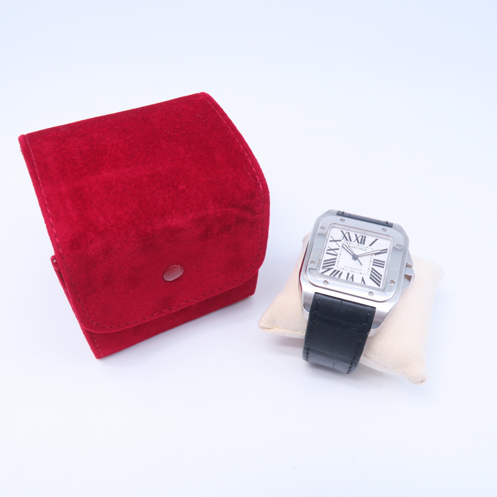 CARTIER Santos 100不鏽鋼手錶自動機芯白色