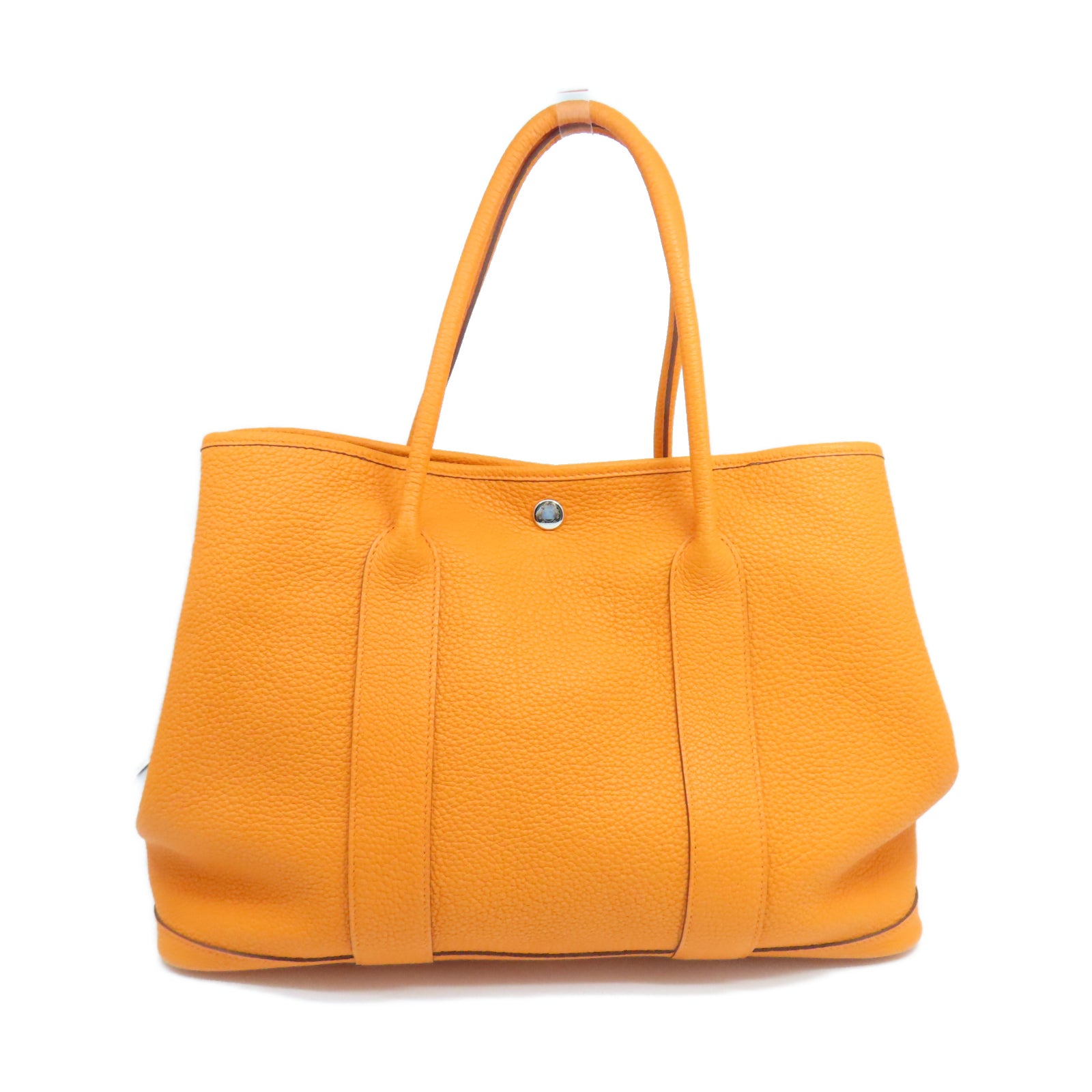 HERMES 【激減優惠】Negonda皮革GardenParty PM銀扣手挽袋橙色