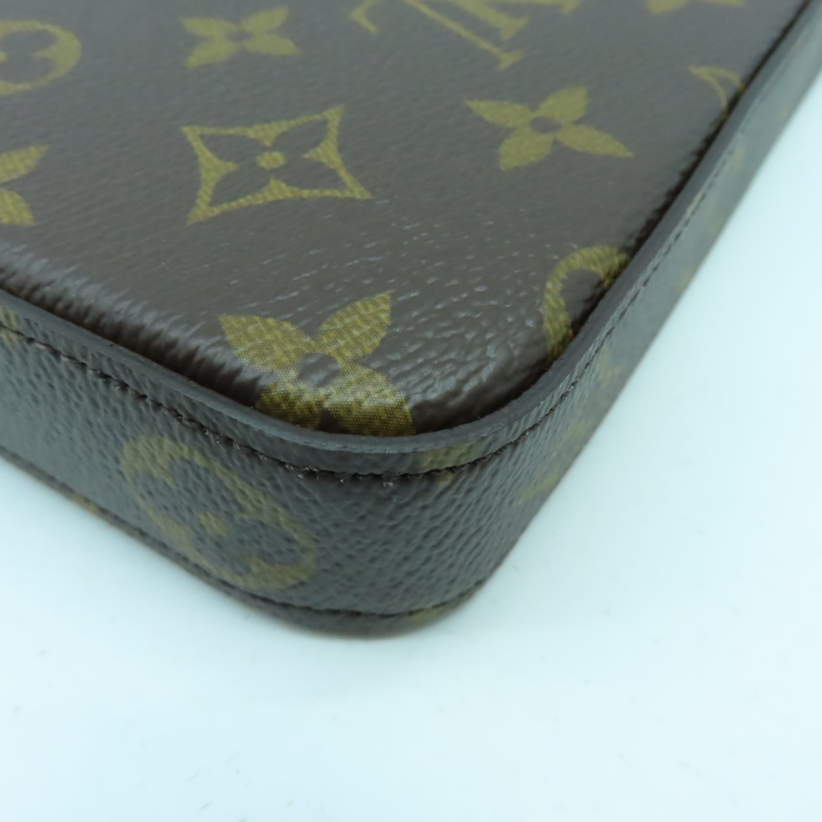 LOUIS VUITTON Monogram Felicie Pochette金扣鏈帶肩背袋啡色