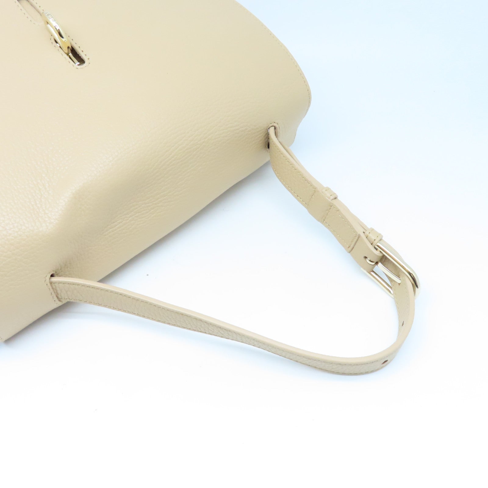 Furla 【激減優惠】牛皮皮革Shoulder Bag金扣肩背袋淺褐色
