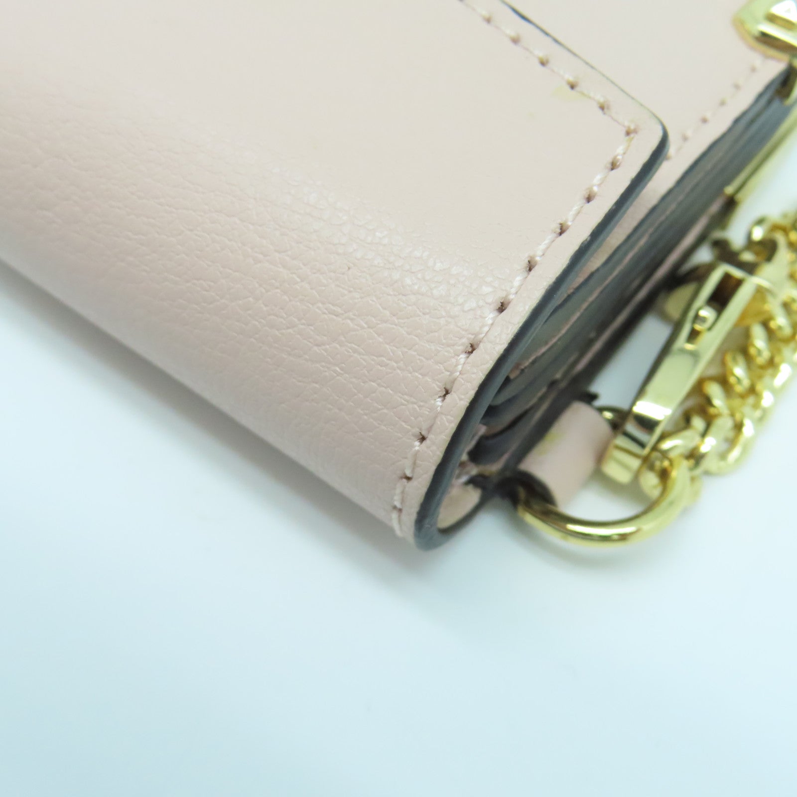 Michael Kors Leather Card Case Gold Buckle Pink