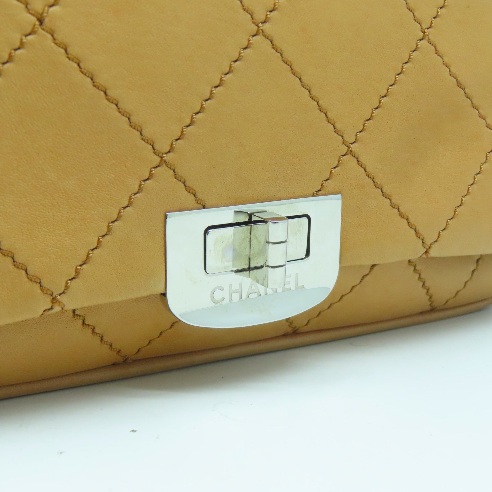 CHANEL 【激減優惠】牛皮皮革Chain Shoulder銀扣肩背袋啡色