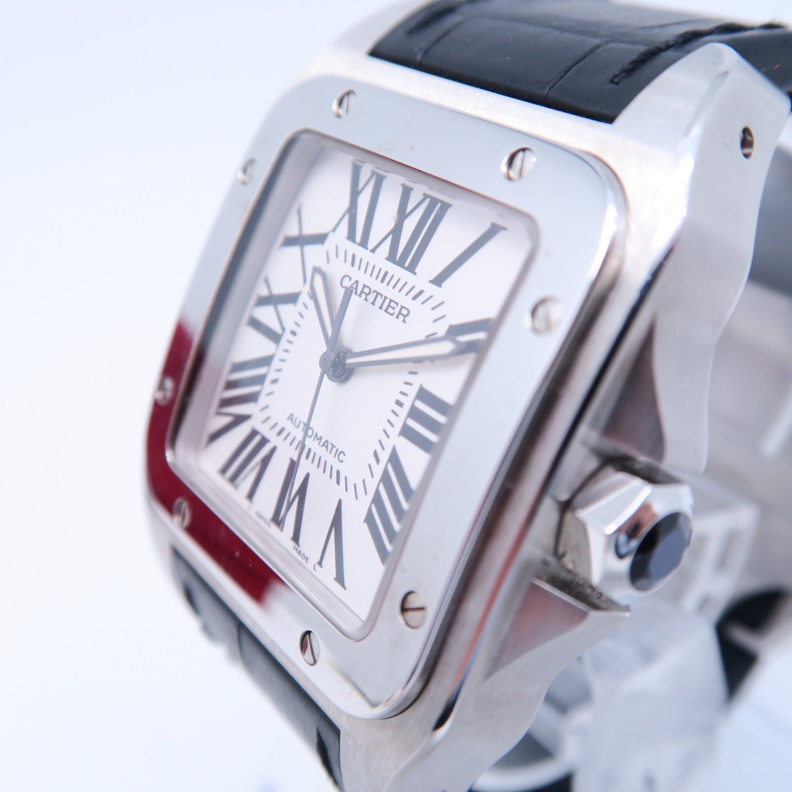 CARTIER Santos 100不鏽鋼手錶自動機芯白色