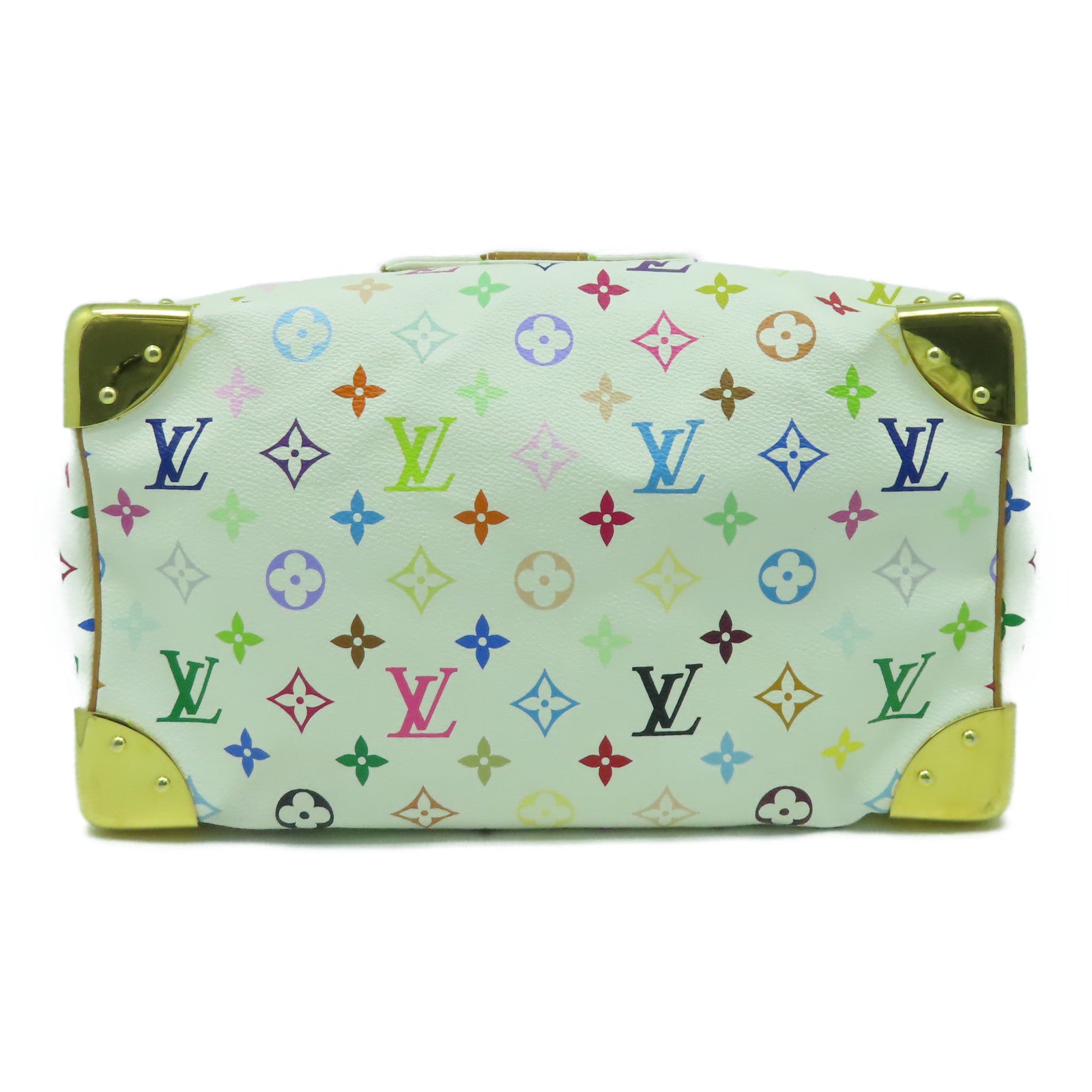 LOUIS VUITTON Monogram Multicolore Speedy 30金扣手挽袋白色/彩色