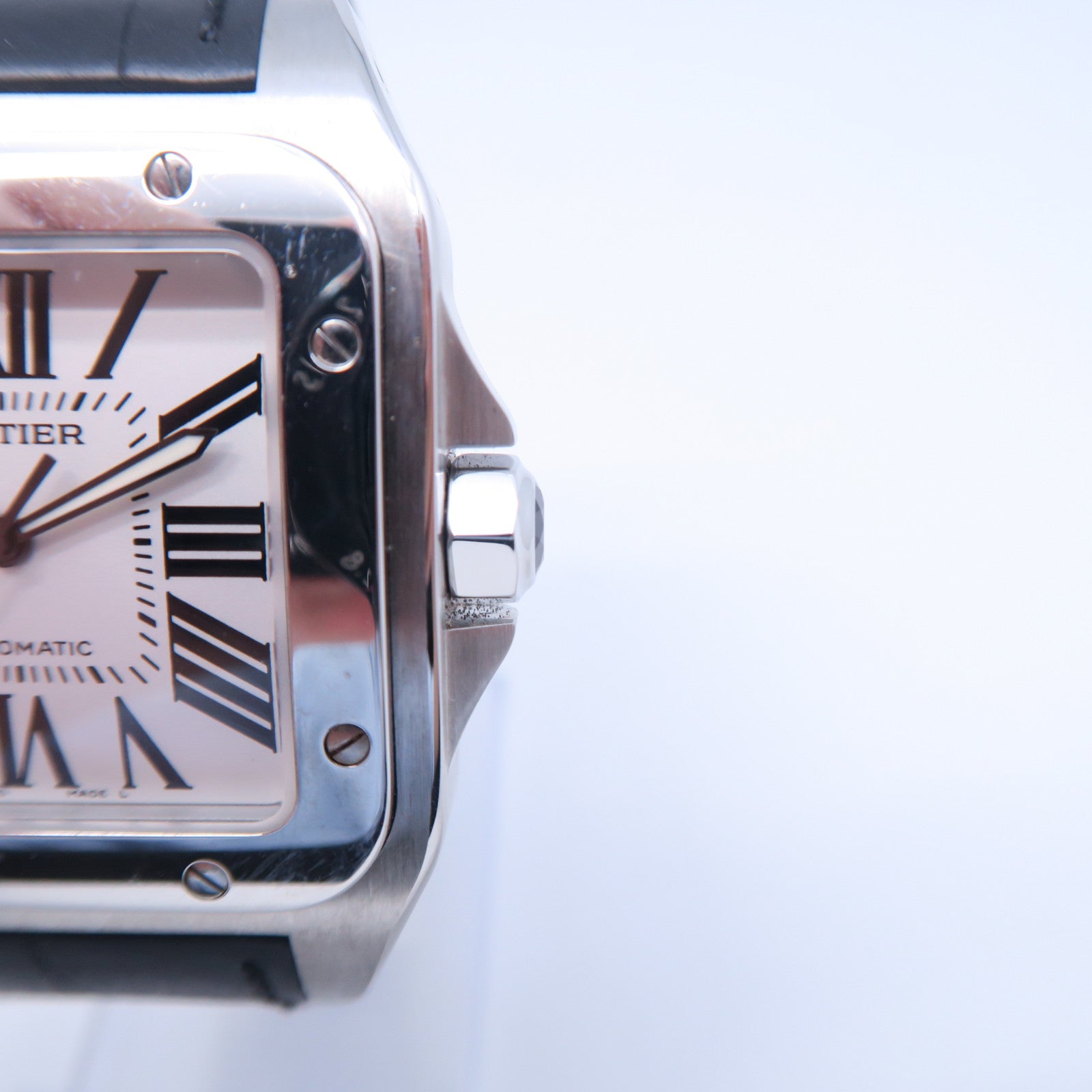 CARTIER Santos 100不鏽鋼手錶自動機芯白色