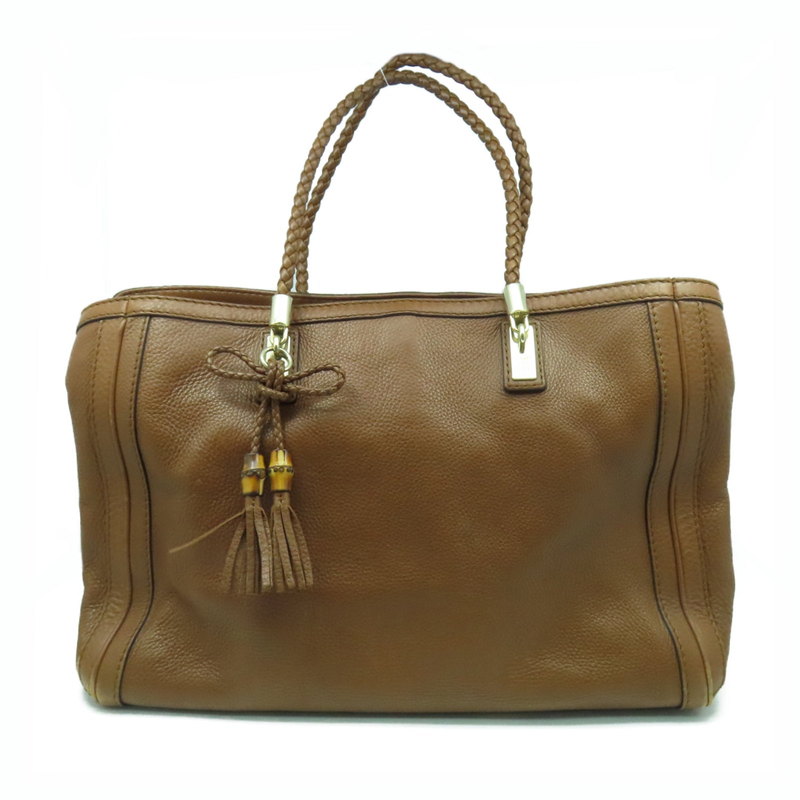 GUCCI 牛皮皮革Tote Bag金扣肩背袋啡色