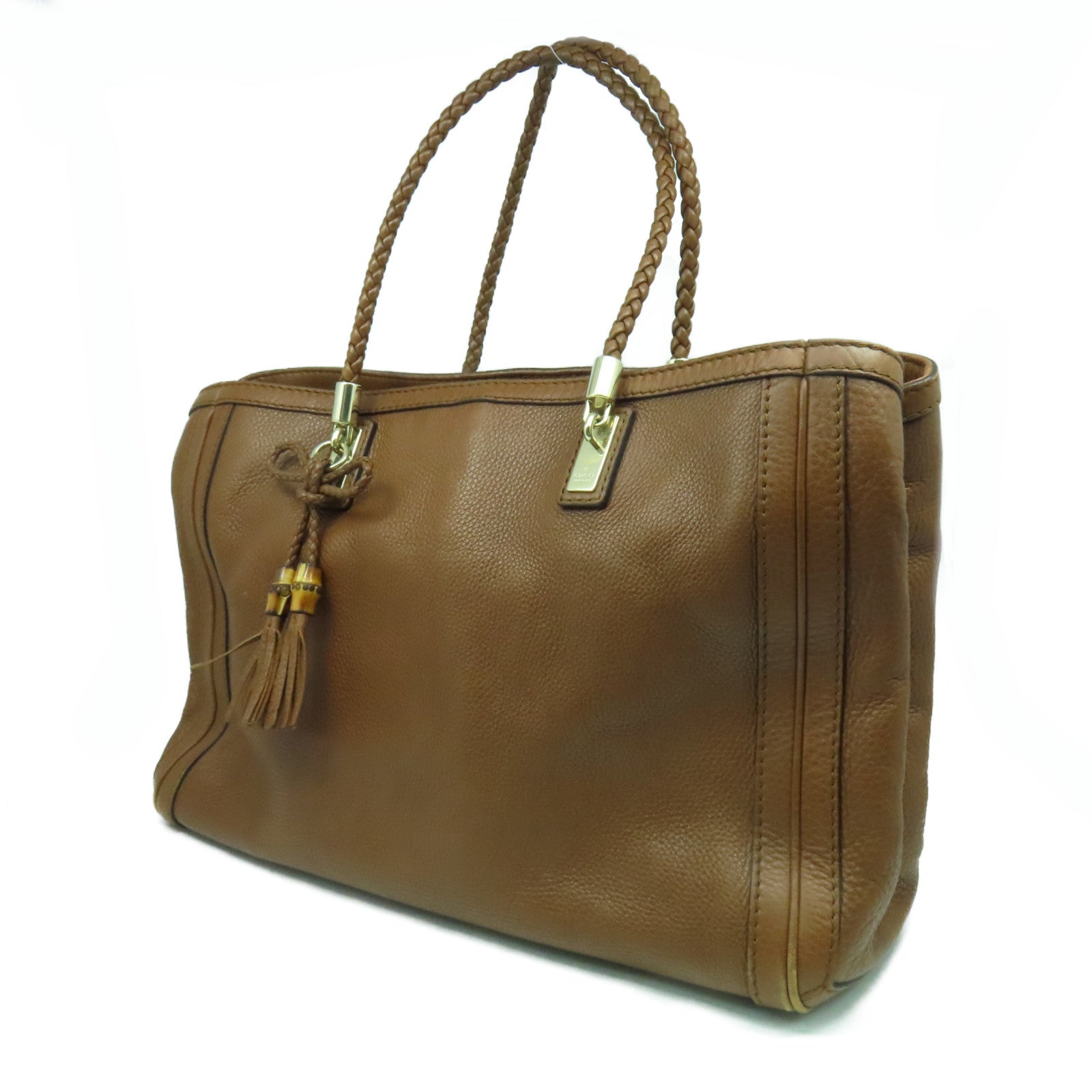GUCCI 牛皮皮革Tote Bag金扣肩背袋啡色