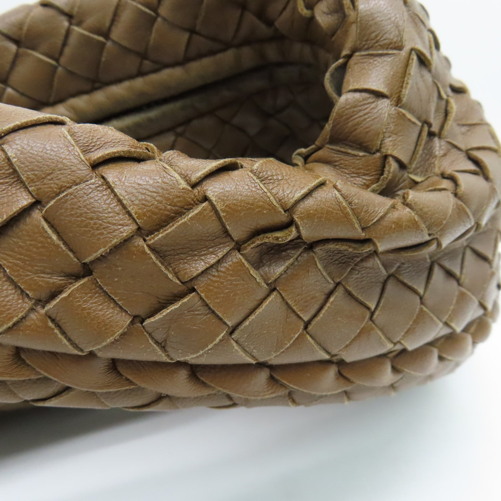 BOTTEGA VENETA 羊皮皮革Shoulder Bag銀扣肩背袋淺啡色
