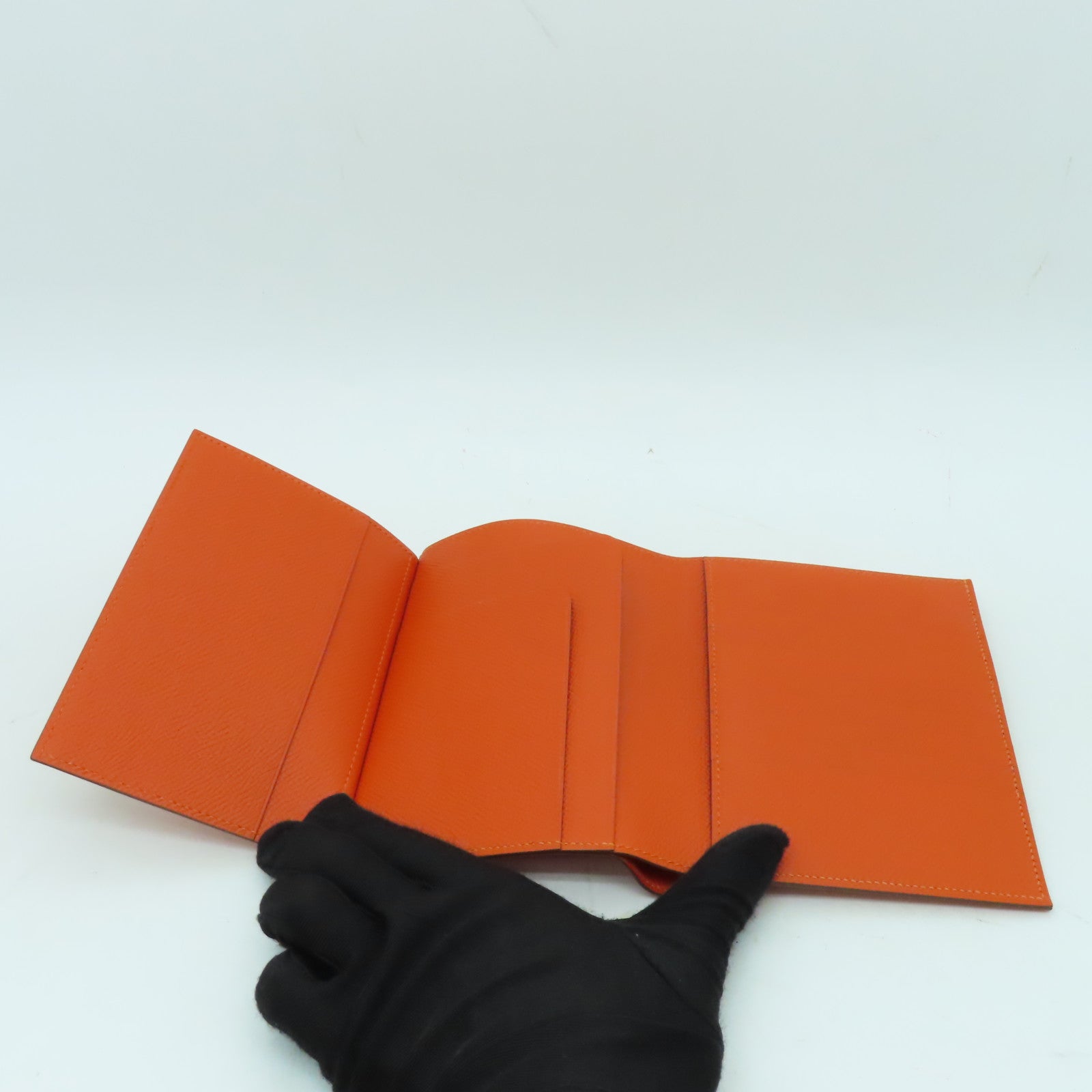 HERMES Epsom皮革Travel Case护照套橙色