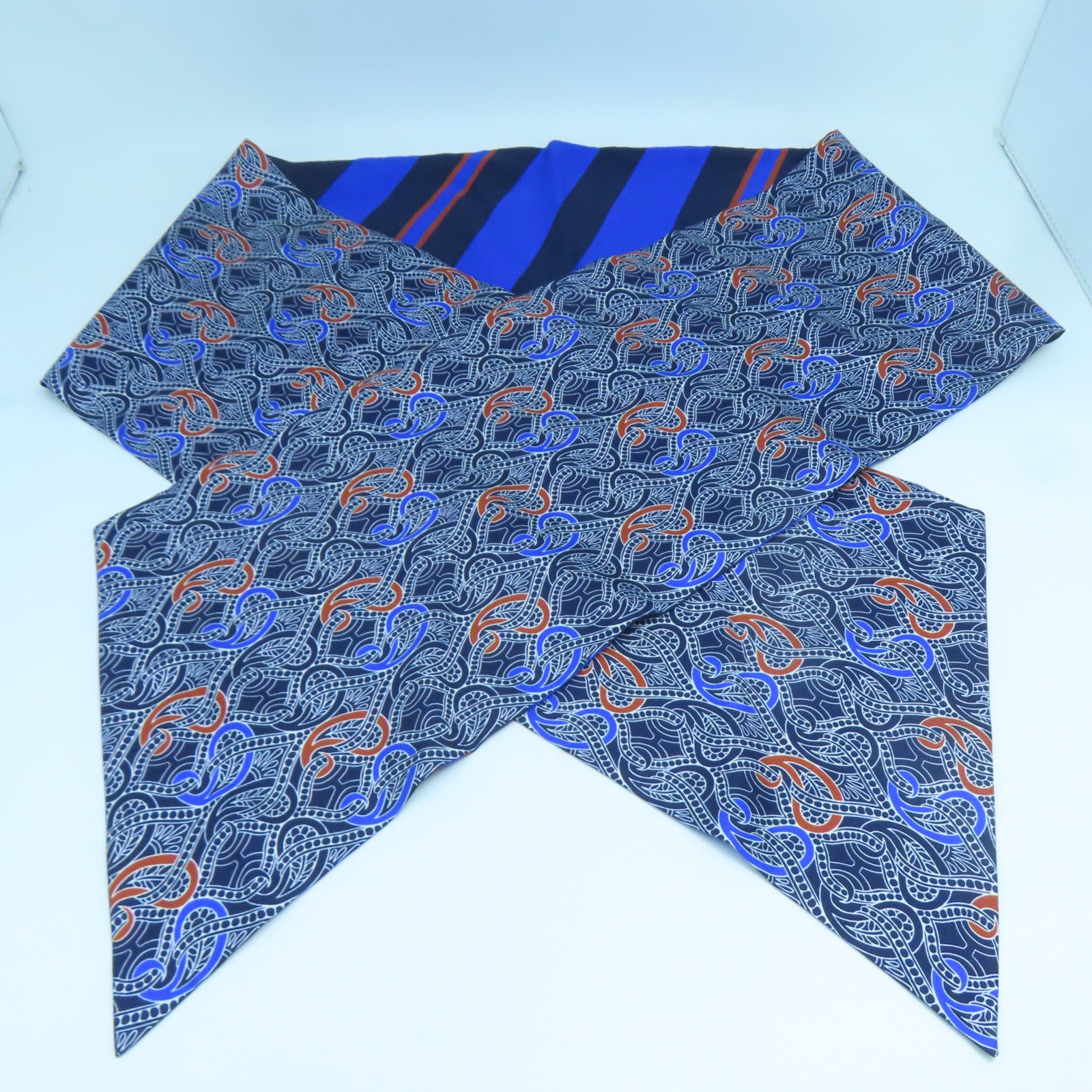 HERMES 絲質Maxi Twilly絲巾藍色