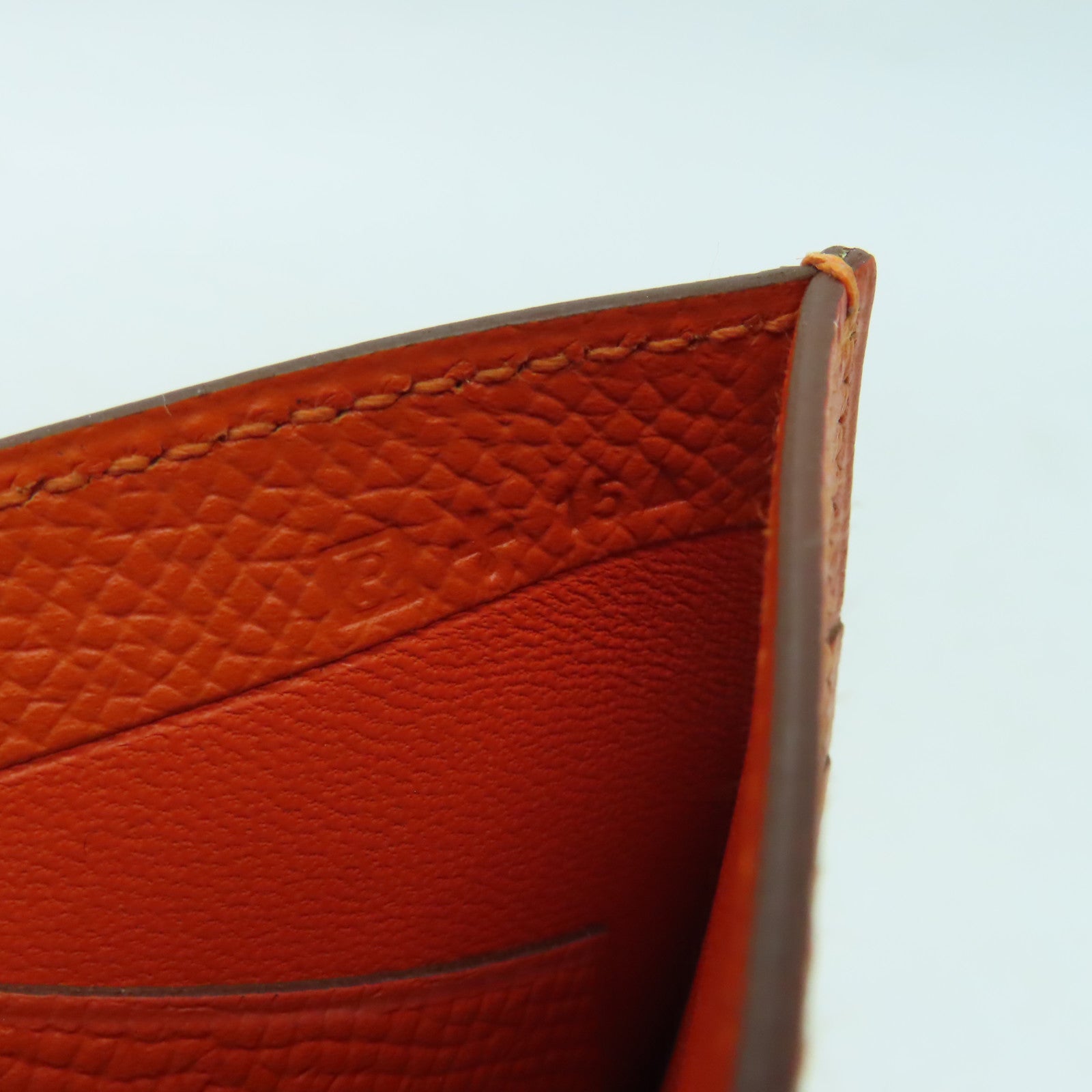 HERMES Epsom皮革Travel Case护照套橙色