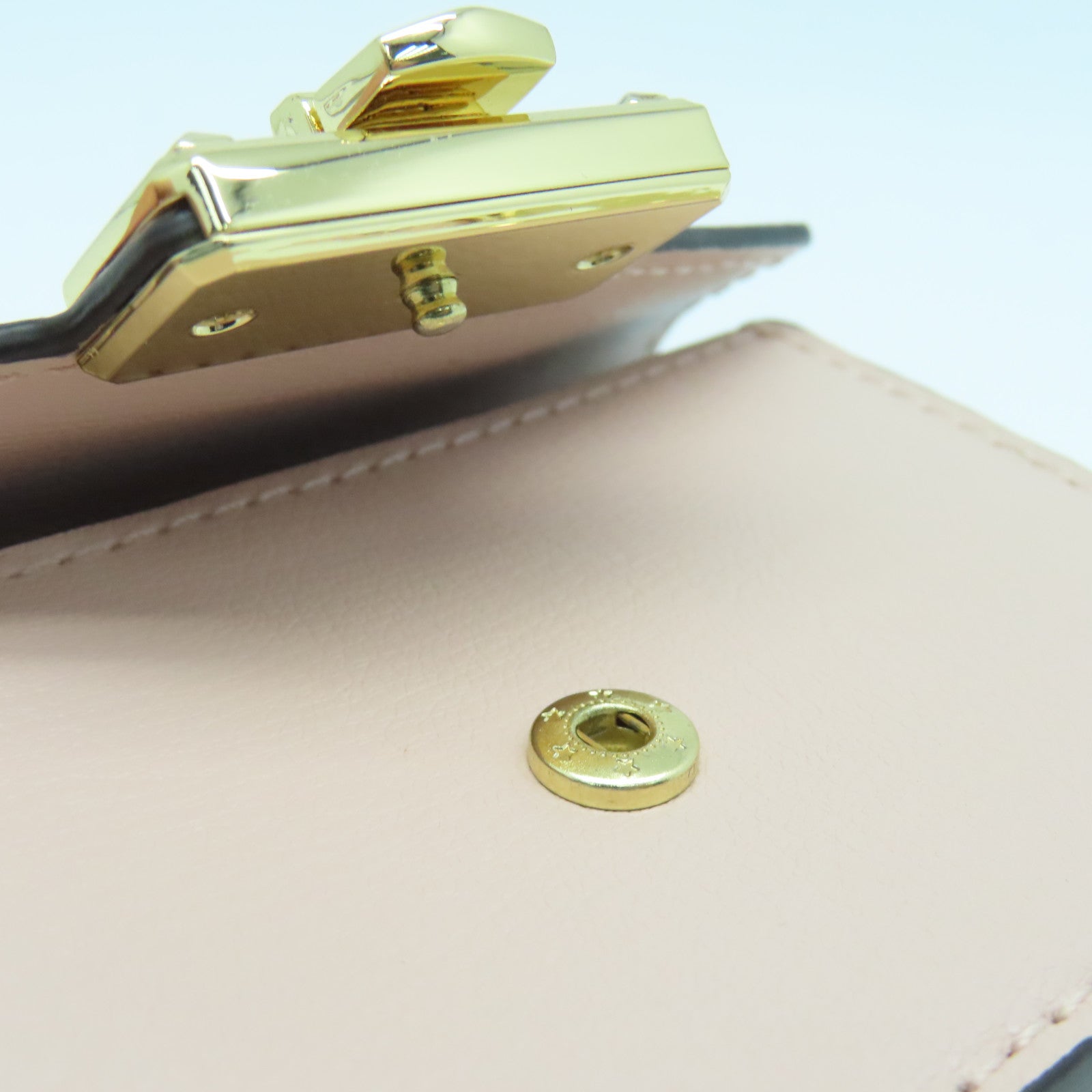 Michael Kors Leather Card Case Gold Buckle Pink