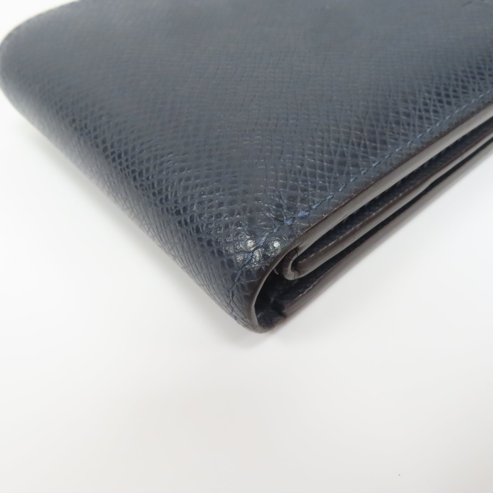 LOUIS VUITTON Taiga皮革Amerigo Wallet錢包深藍色