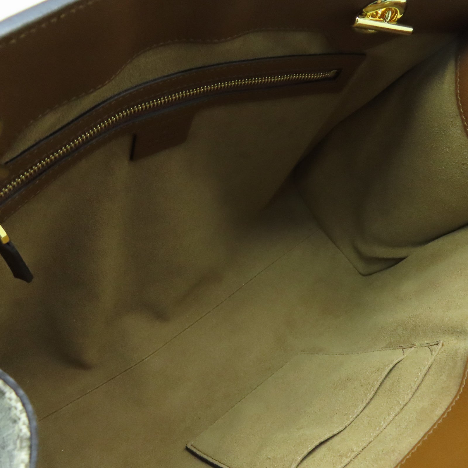 GUCCI 塗層帆布Shoulder Bag金扣鏈帶肩背袋啡色