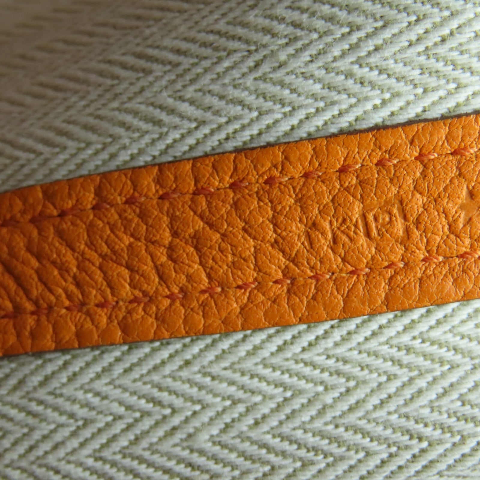 HERMES 【激減優惠】Negonda皮革GardenParty PM銀扣手挽袋橙色