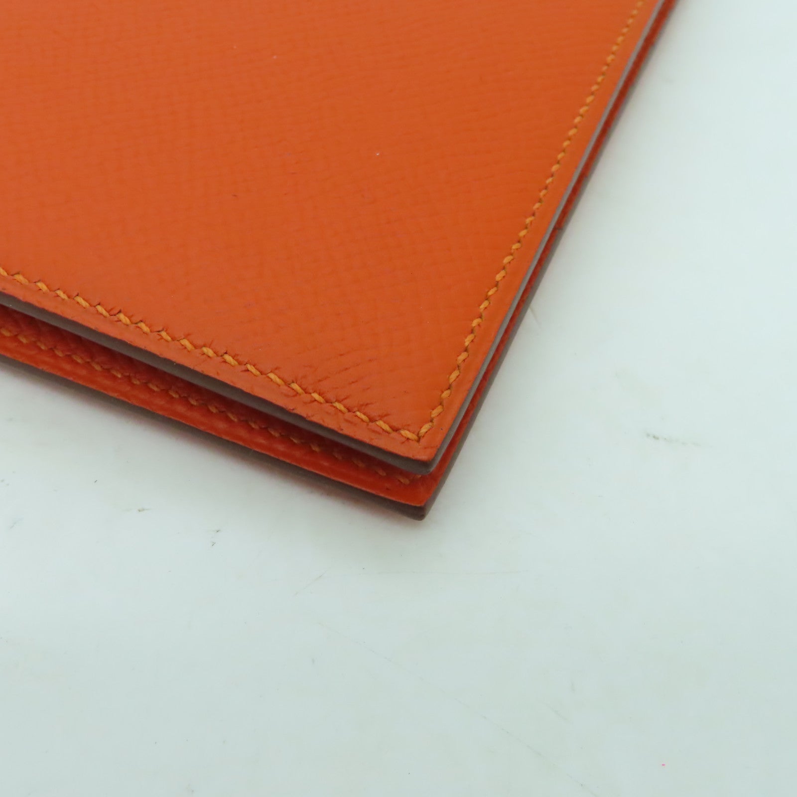 HERMES Epsom皮革Travel Case护照套橙色