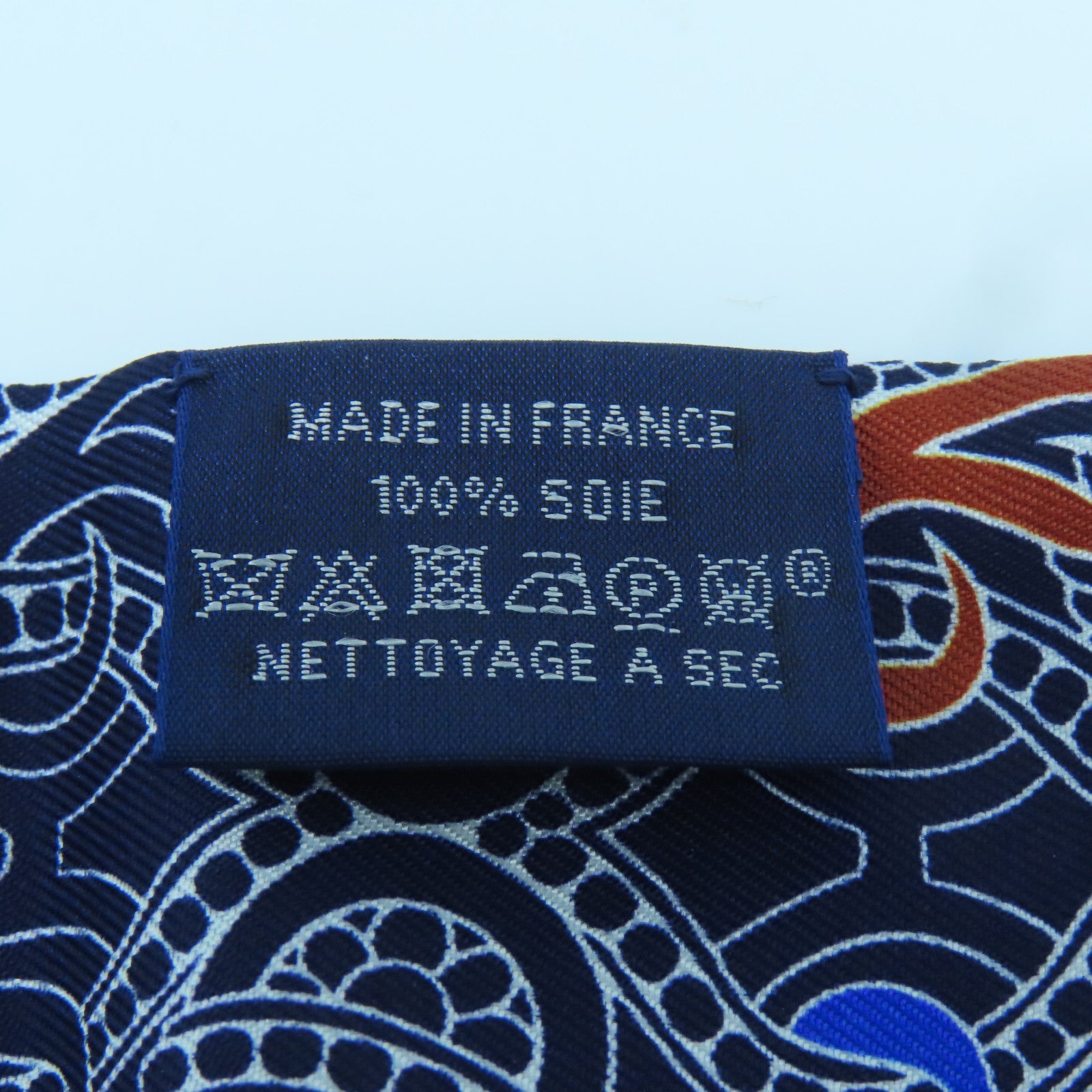 HERMES 絲質Maxi Twilly絲巾藍色
