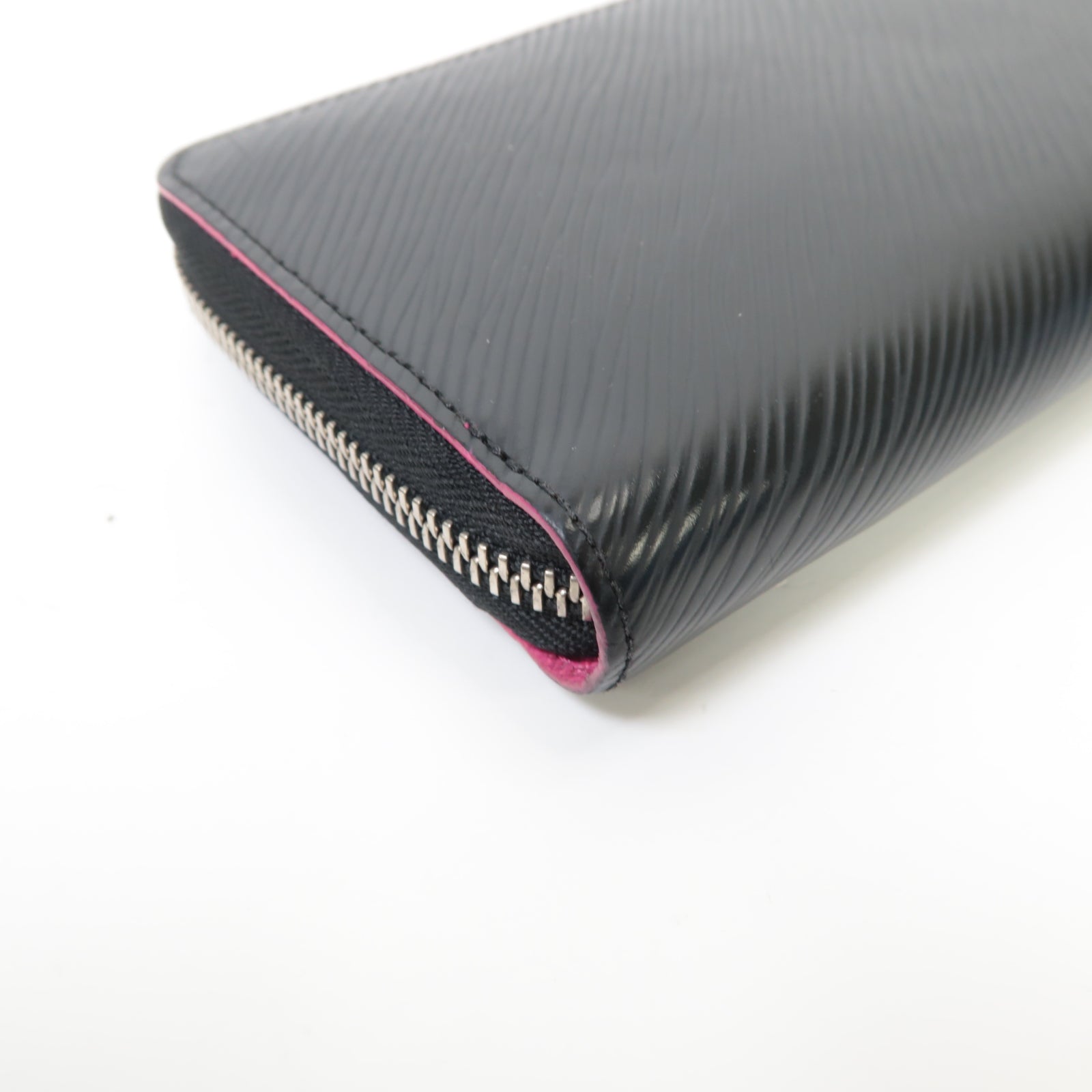 LOUIS VUITTON Epi Zippy Long Wallet銀扣長錢包黒色/粉紅色