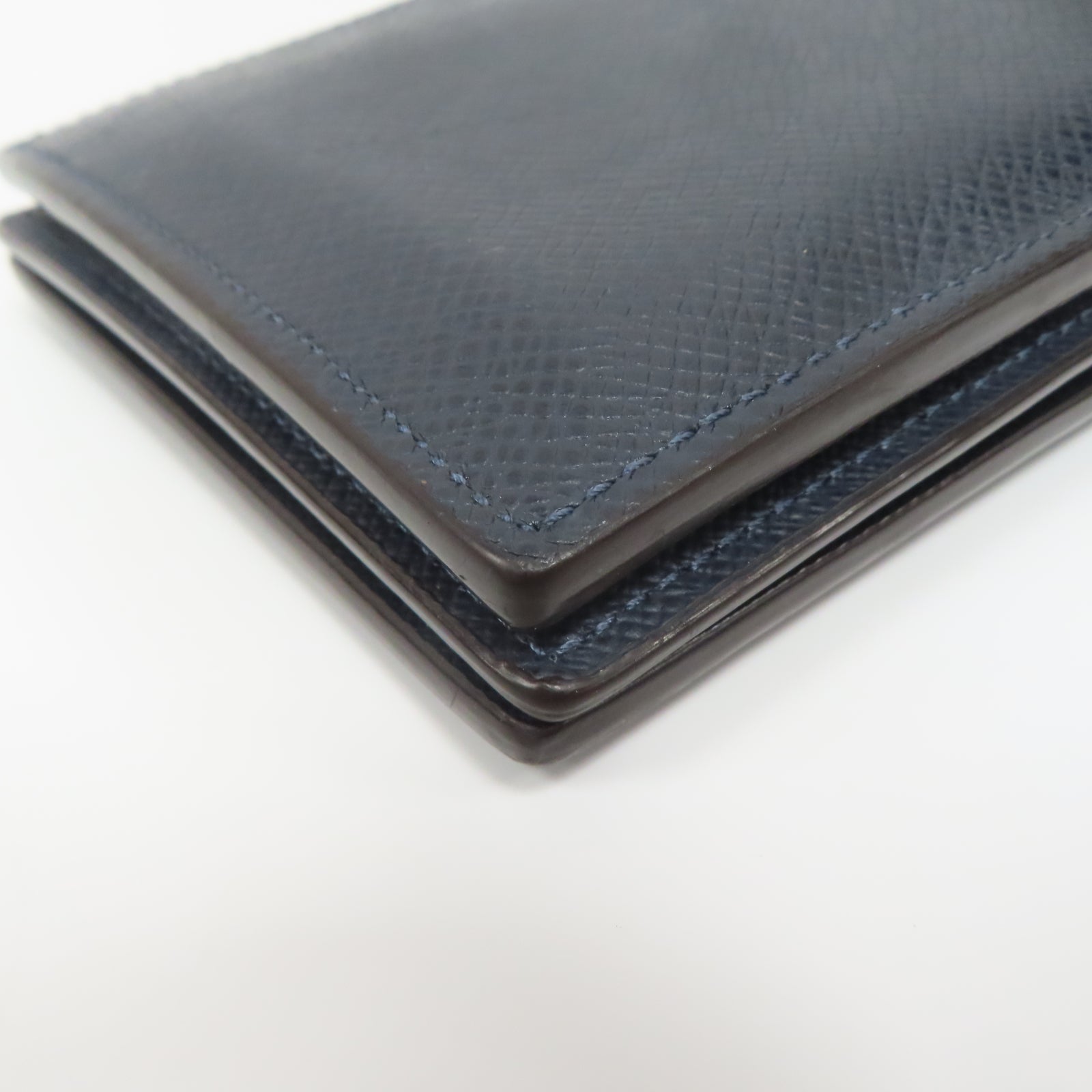 LOUIS VUITTON Taiga皮革Amerigo Wallet錢包深藍色