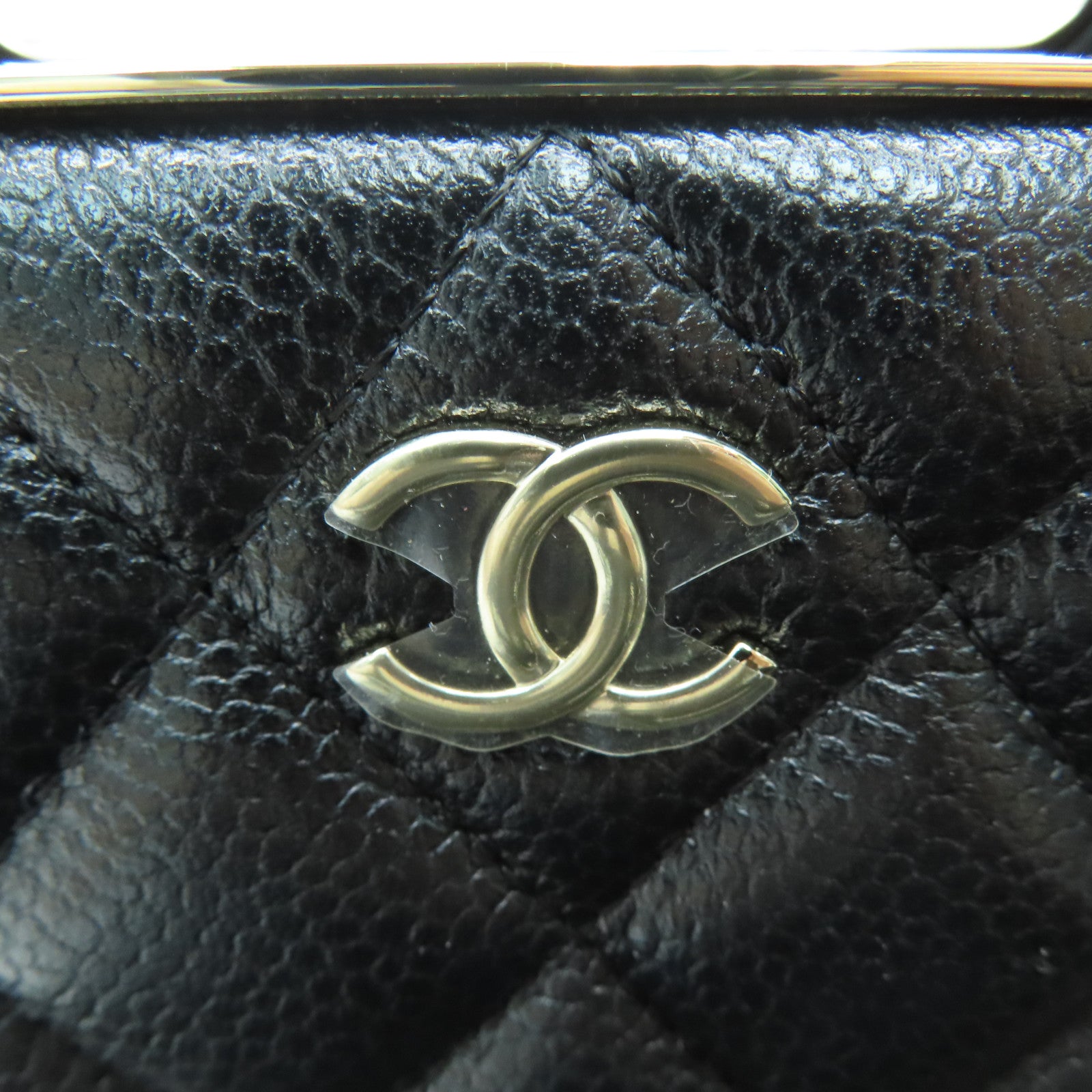 CHANEL 【激减优惠】菱格Caviar皮革Chain Shoulder Bag金扣肩背袋黑色