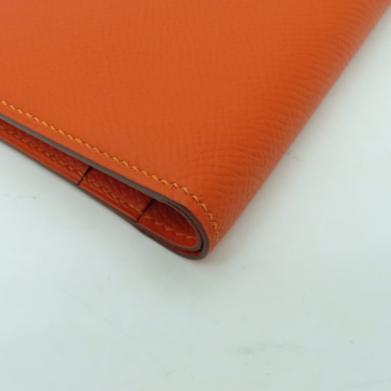 HERMES Epsom皮革Travel Case护照套橙色