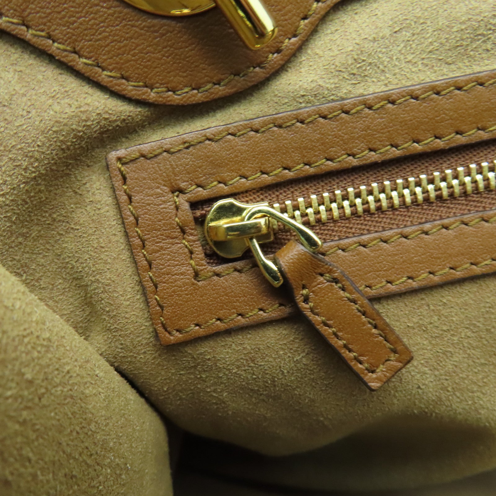 GUCCI 塗層帆布Shoulder Bag金扣鏈帶肩背袋啡色