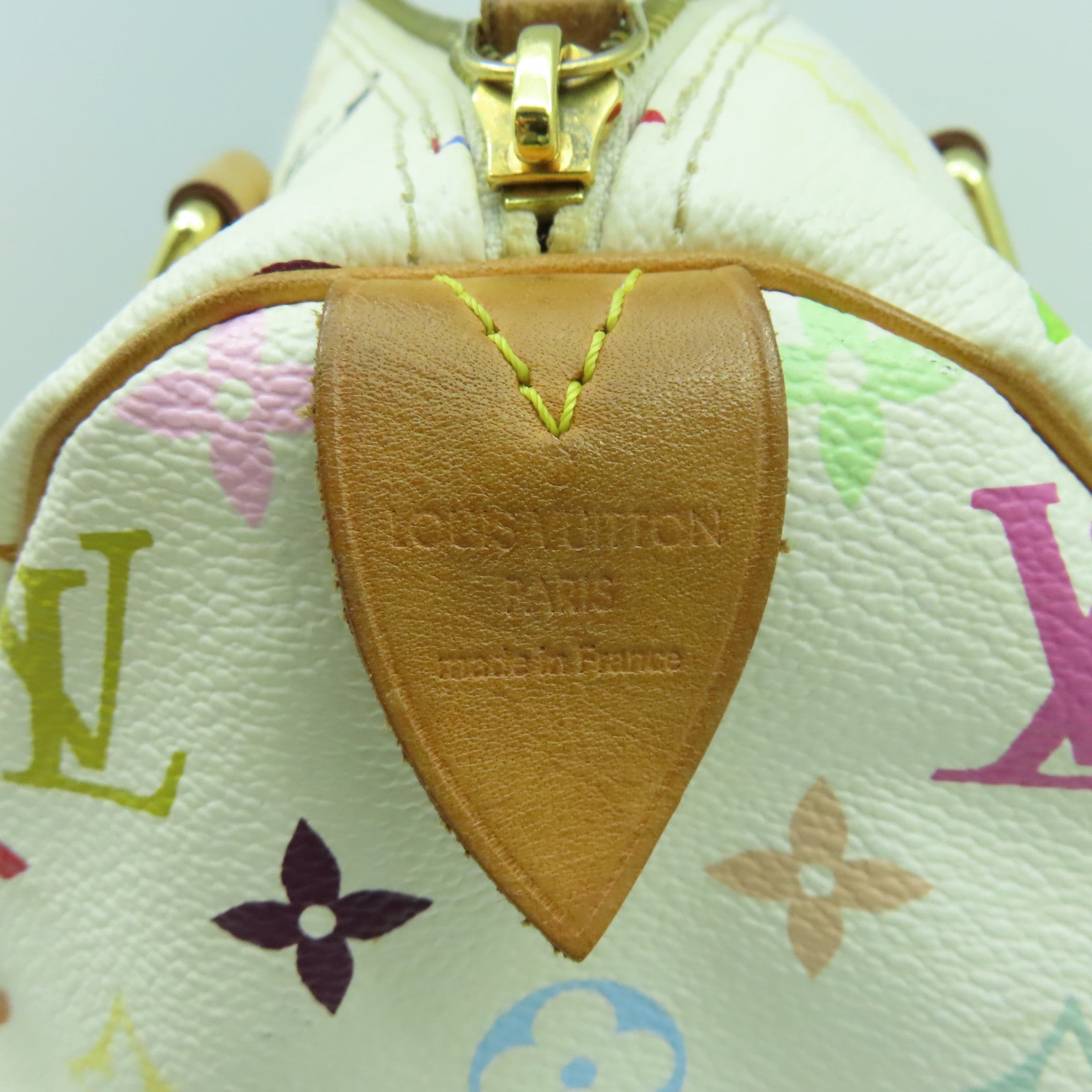 LOUIS VUITTON Monogram Multicolore Speedy 30金扣手挽袋白色/彩色