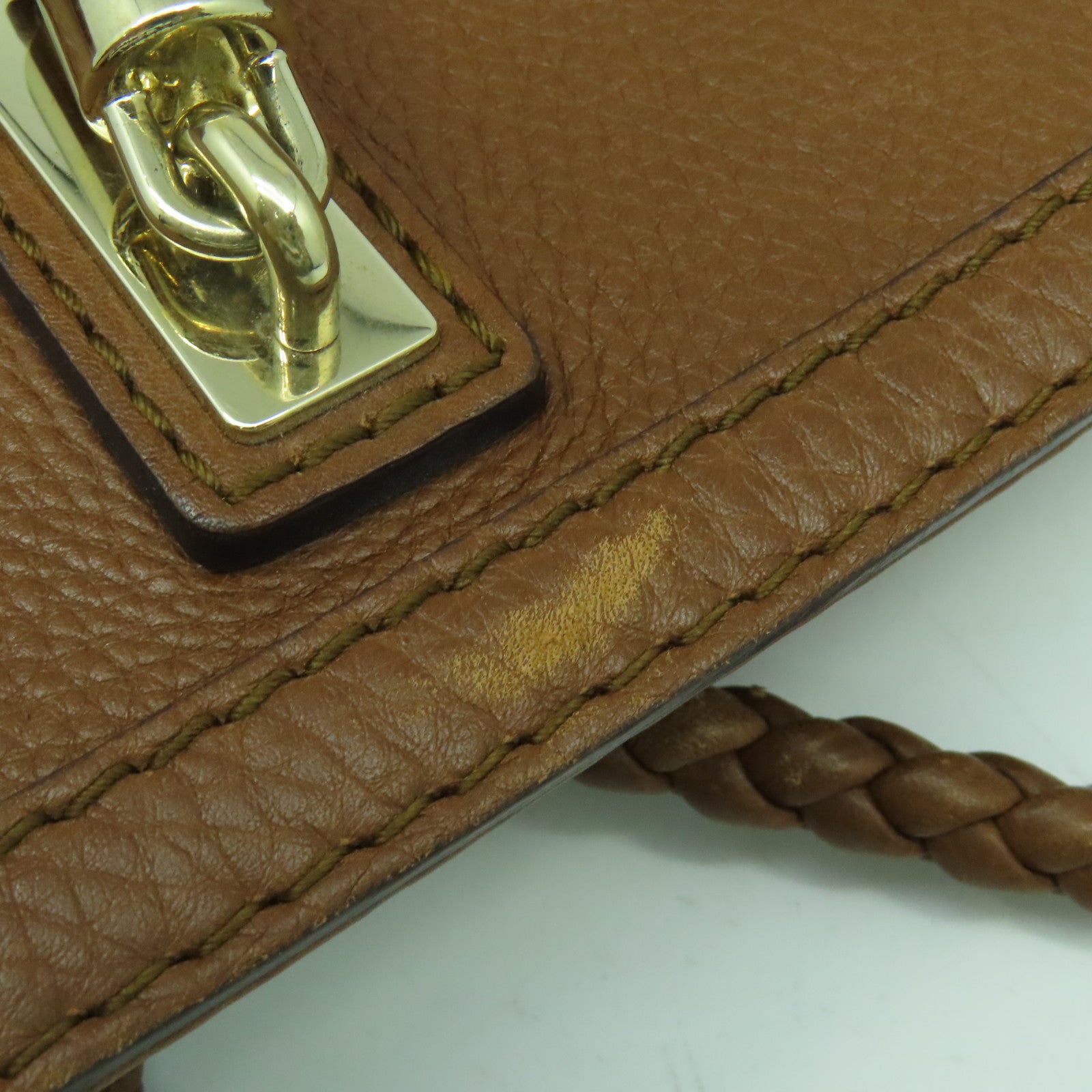 GUCCI 牛皮皮革Tote Bag金扣肩背袋啡色