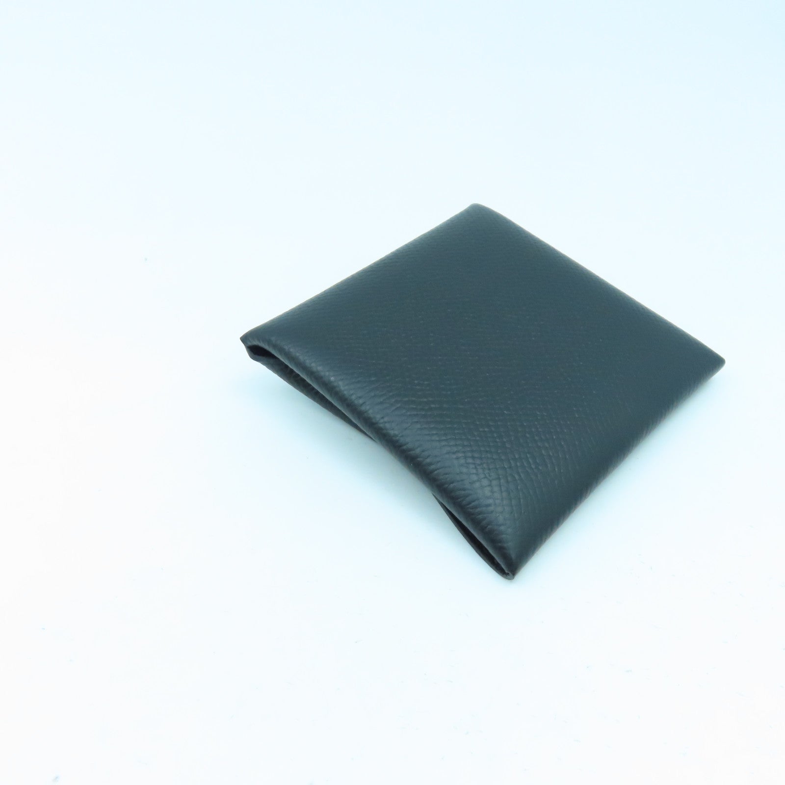 HERMES Epsom皮革Bastia零錢包黑色