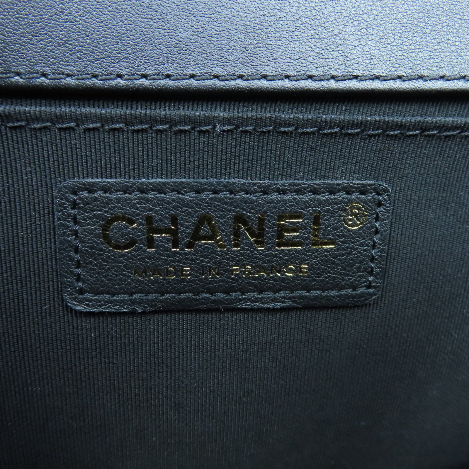 CHANEL 斜纹Boy Chanel金扣链带肩背袋黑色
