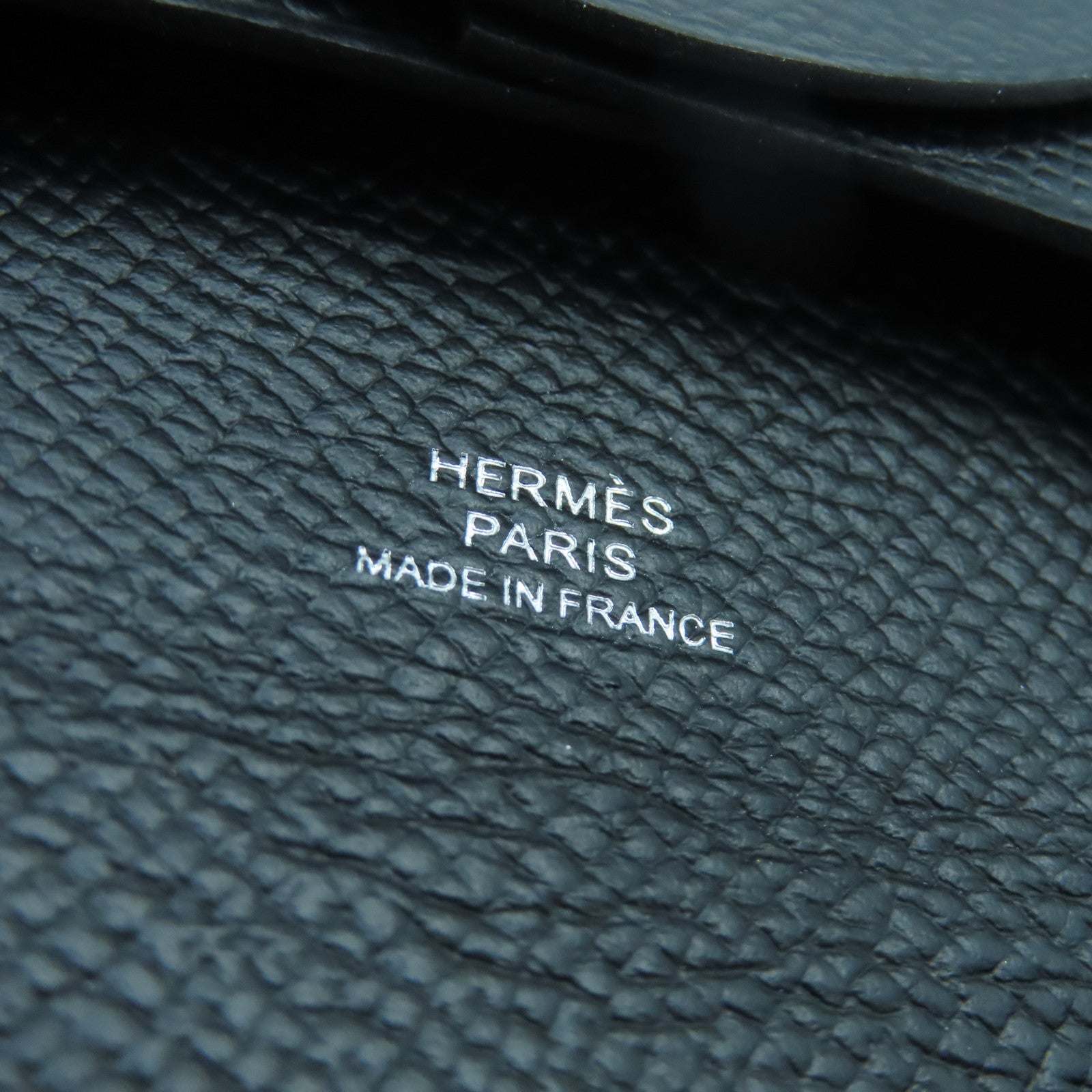 HERMES Epsom皮革Bastia零錢包黑色