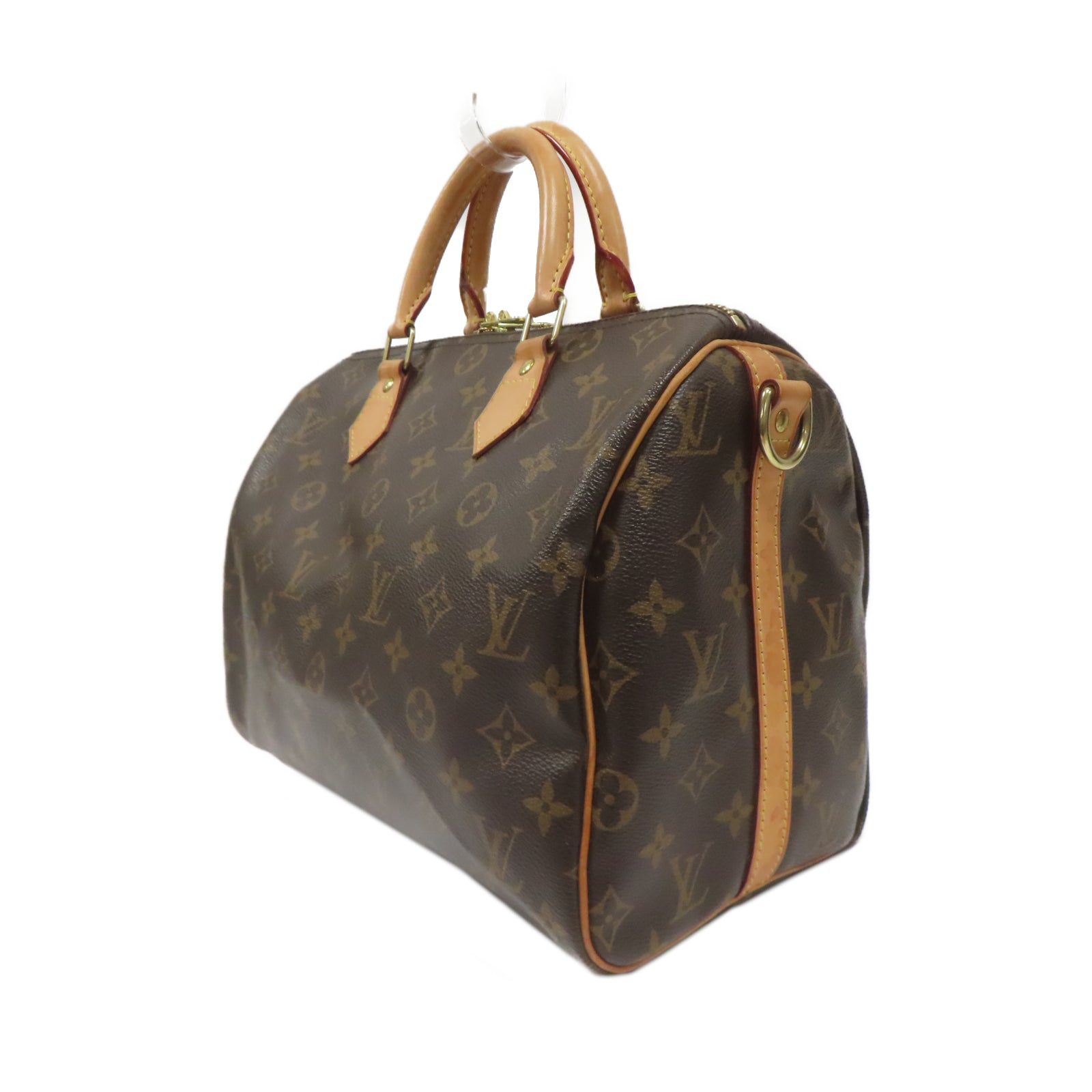 LOUIS VUITTON Monogram Speedy Bandouliere 30金扣手挽肩背兩用袋啡色