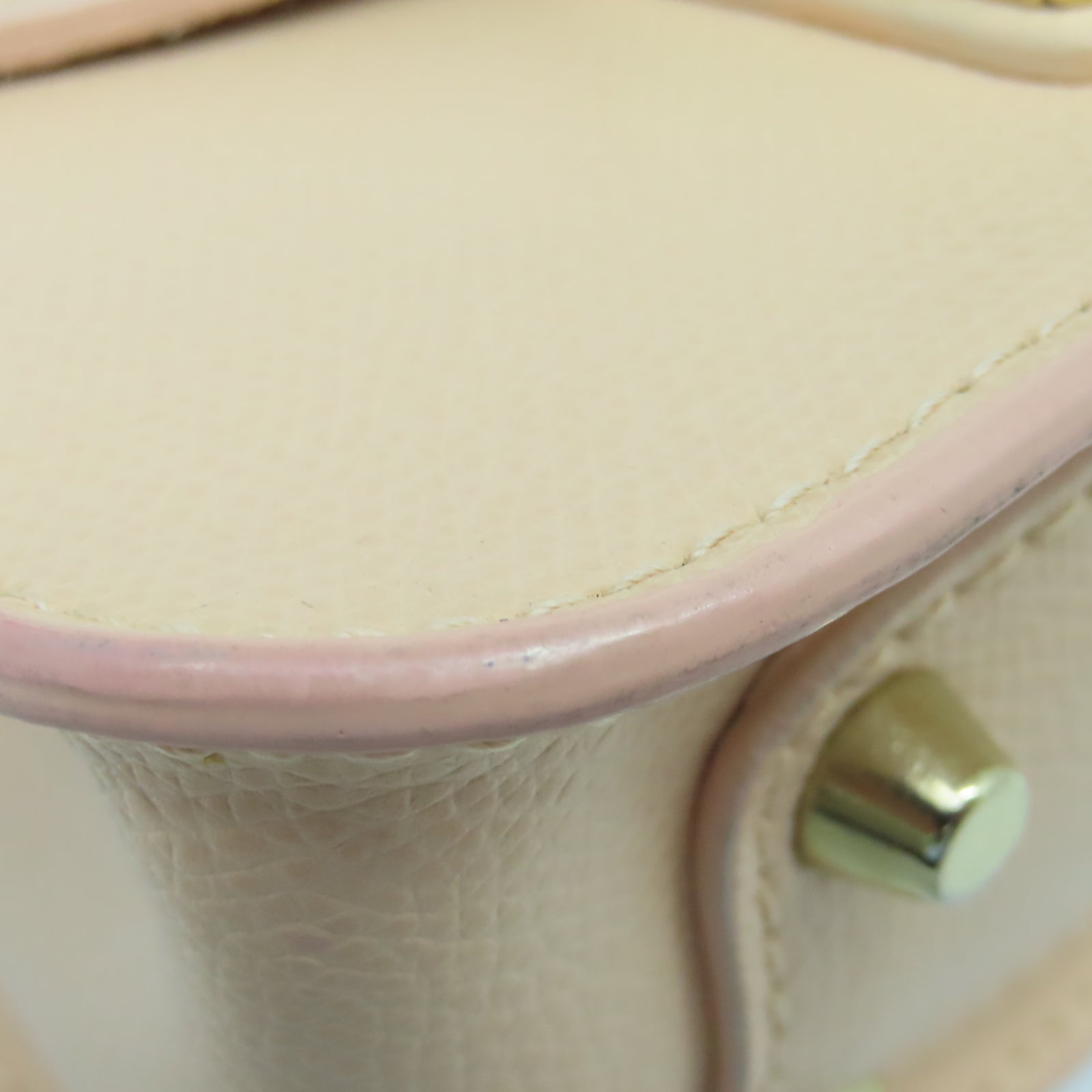 Furla牛皮皮革Chain Shoulder金扣肩背袋米色